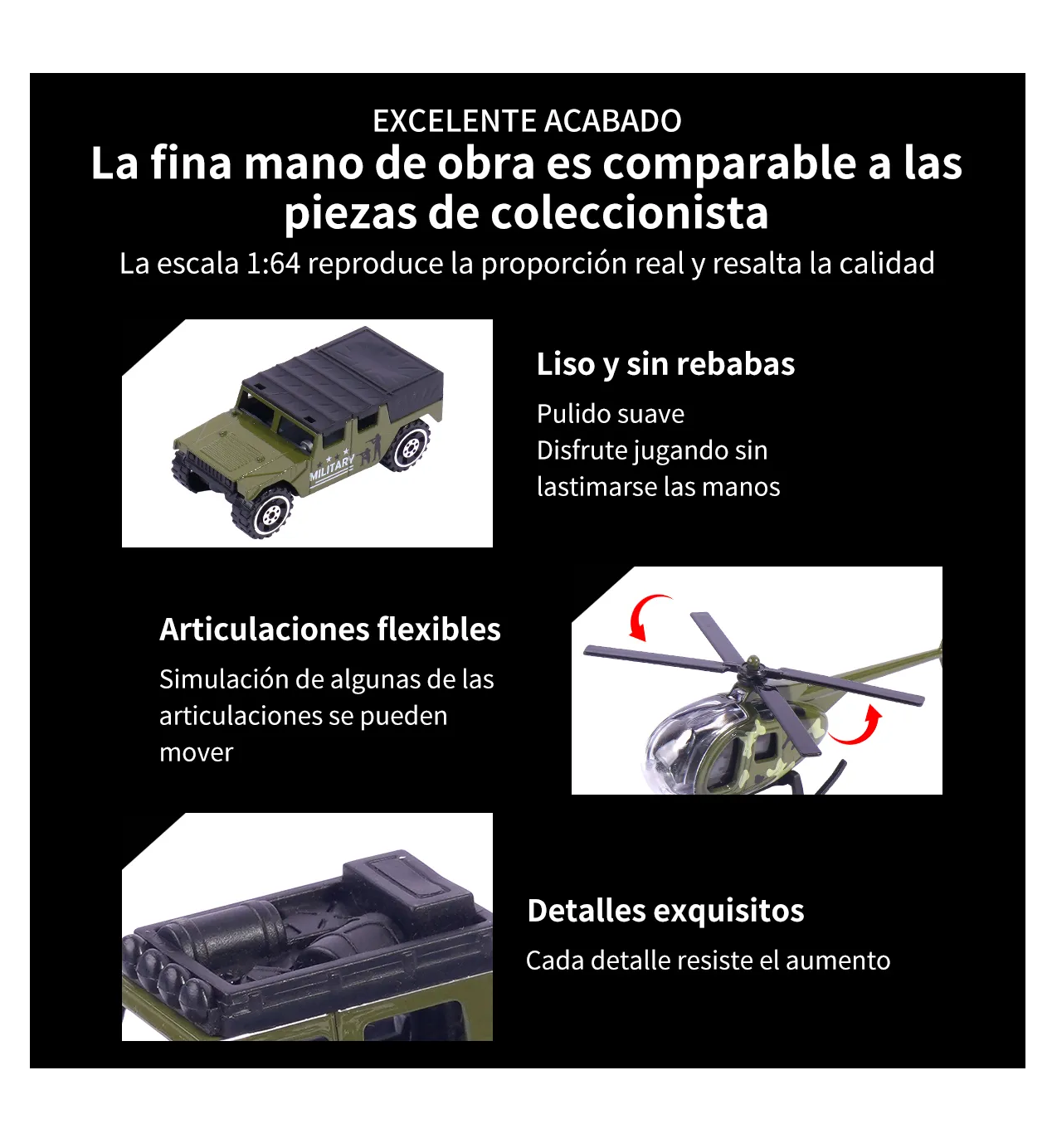 Foto 3 pulgar | Carros De Juguete 10 Pz Verde Militar