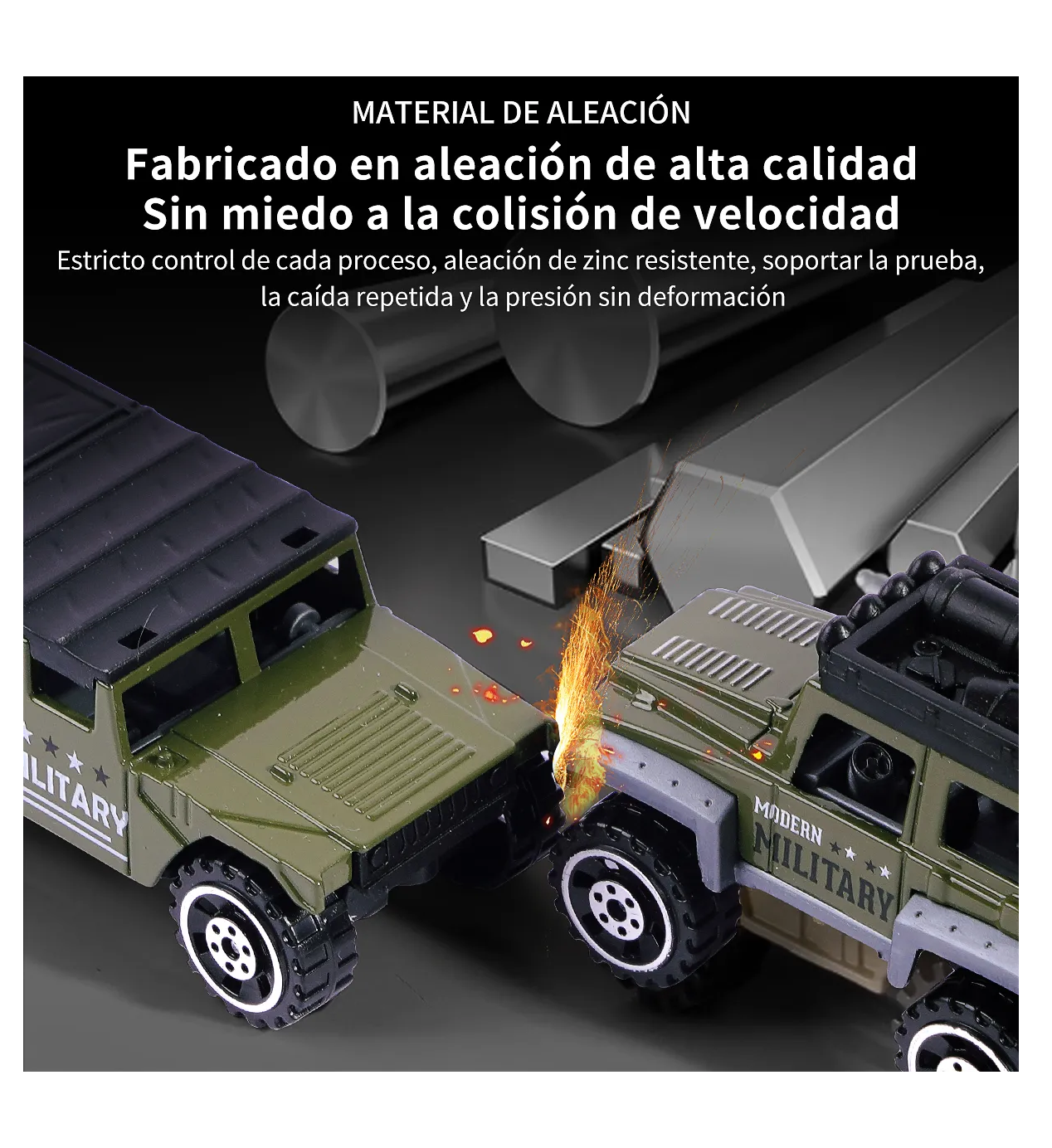Foto 4 pulgar | Carros De Juguete 10 Pz Verde Militar
