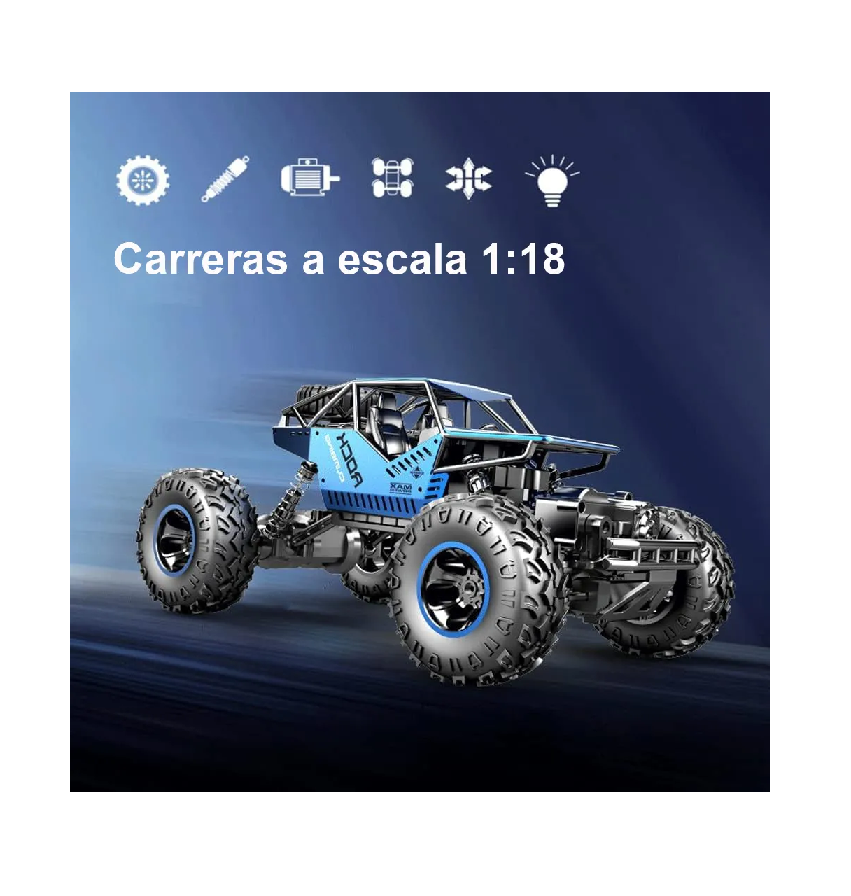 Foto 5 pulgar | Juguete Coche A Control Remoto 4x4 Azul
