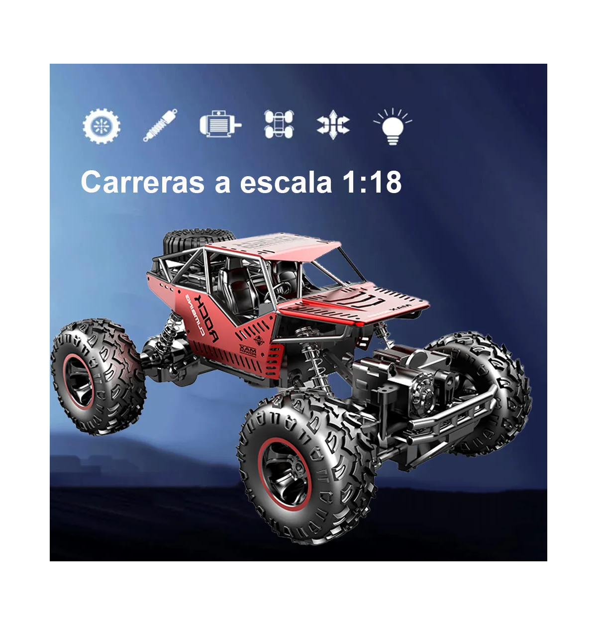 Foto 4 pulgar | Juguete Coche A Control Remoto 4x4 Rojo