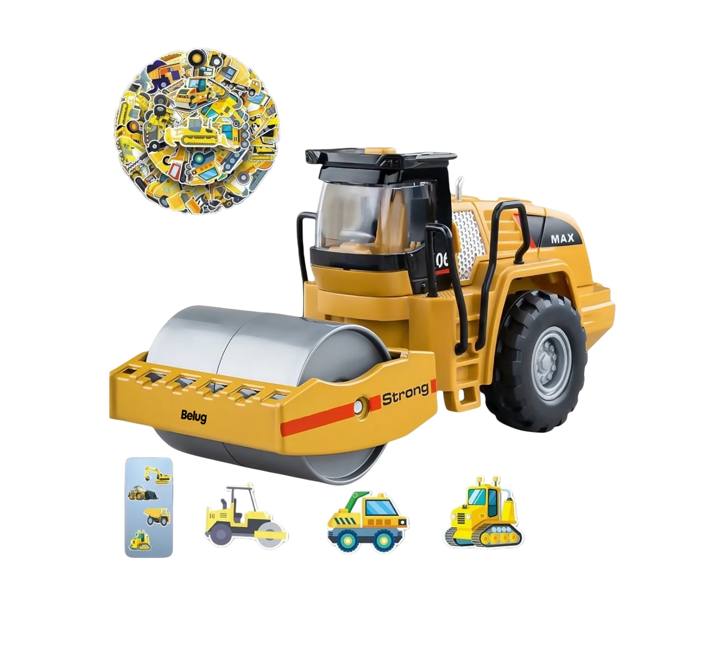 Coche De Ingeniería De Aleación Para Niños Con 50 Pegatinas Amarillo $379