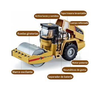 Foto 2 | Coche De Ingeniería De Aleación Para Niños Con 50 Pegatinas Amarillo