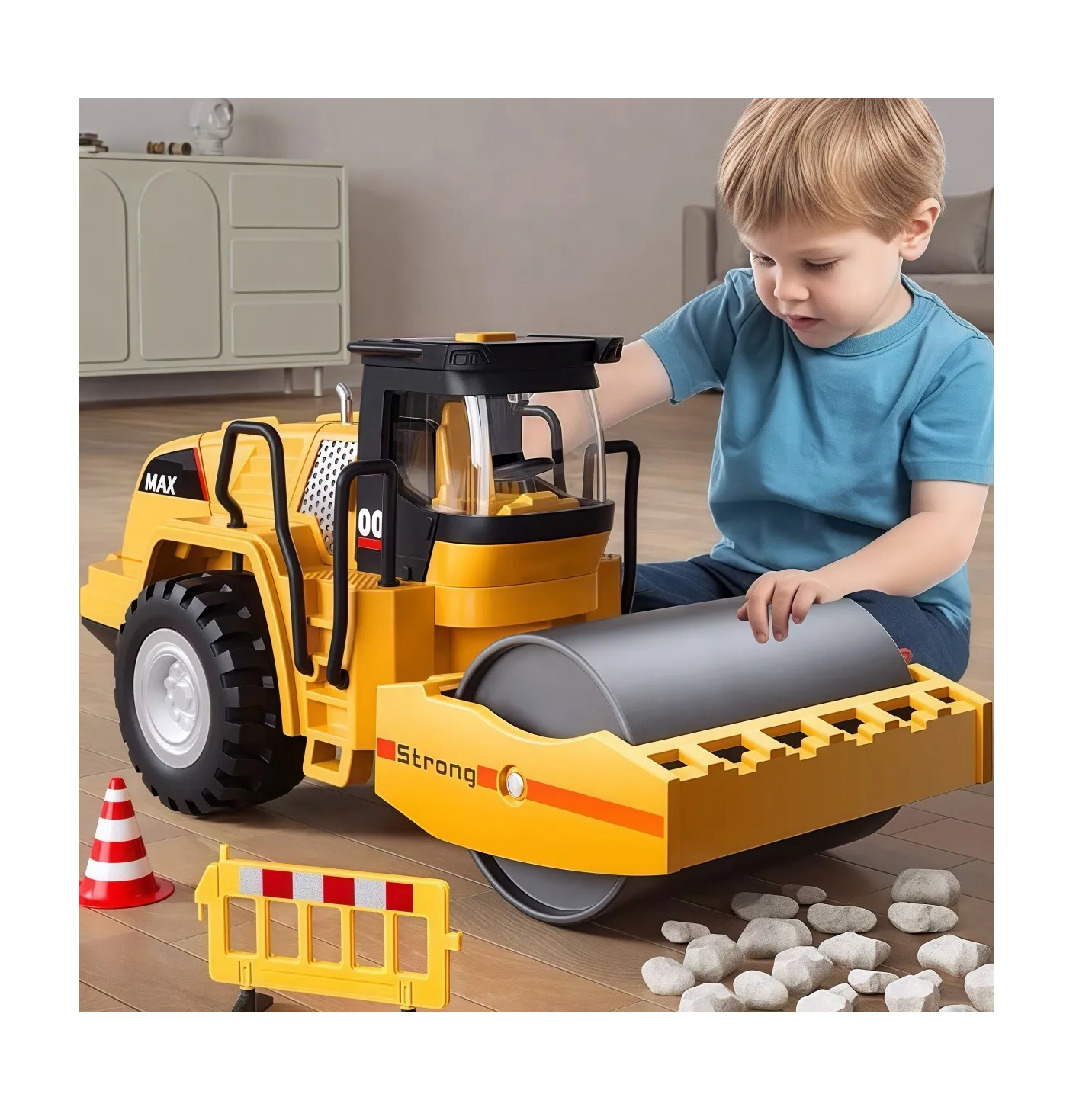 Foto 4 pulgar | Coche De Ingeniería De Aleación Para Niños Con 50 Pegatinas Amarillo
