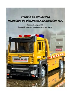 Foto 3 | Remolque De Plataforma Para Niños De Aleación Con Luces Amarillo