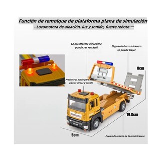 Foto 4 | Remolque De Plataforma Para Niños De Aleación Con Luces Amarillo