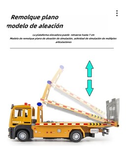 Foto 5 | Remolque De Plataforma Para Niños De Aleación Con Luces Amarillo