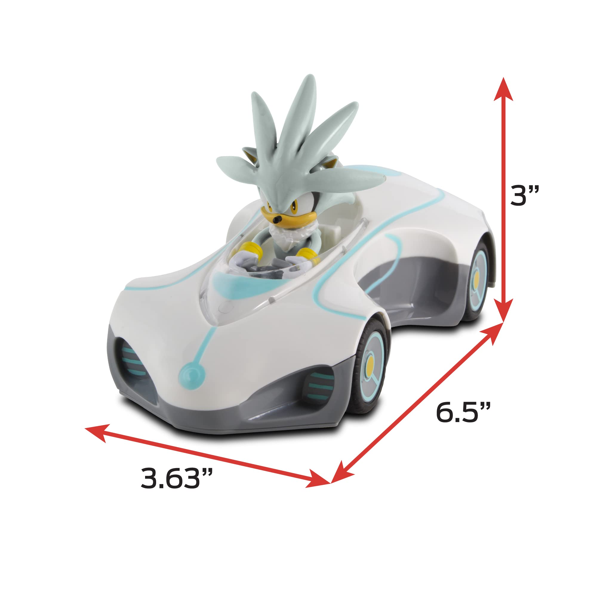 Foto 4 pulgar | Pull Back Racer Nkok Team Sonic Silver Sonic Sin Baterías - Venta Internacional.