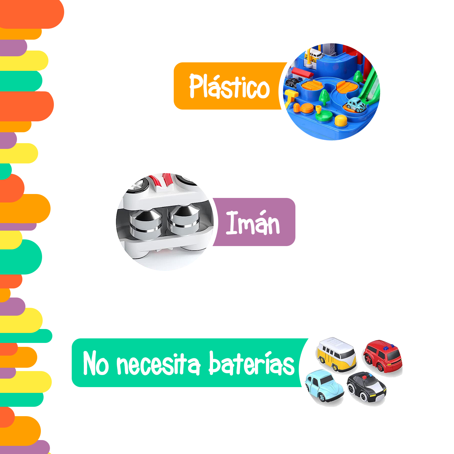 Foto 5 | Pista de Carritos Yuff! Mecánica con Botones Palancas y Manivelas para el Desarrollo y Coordinación