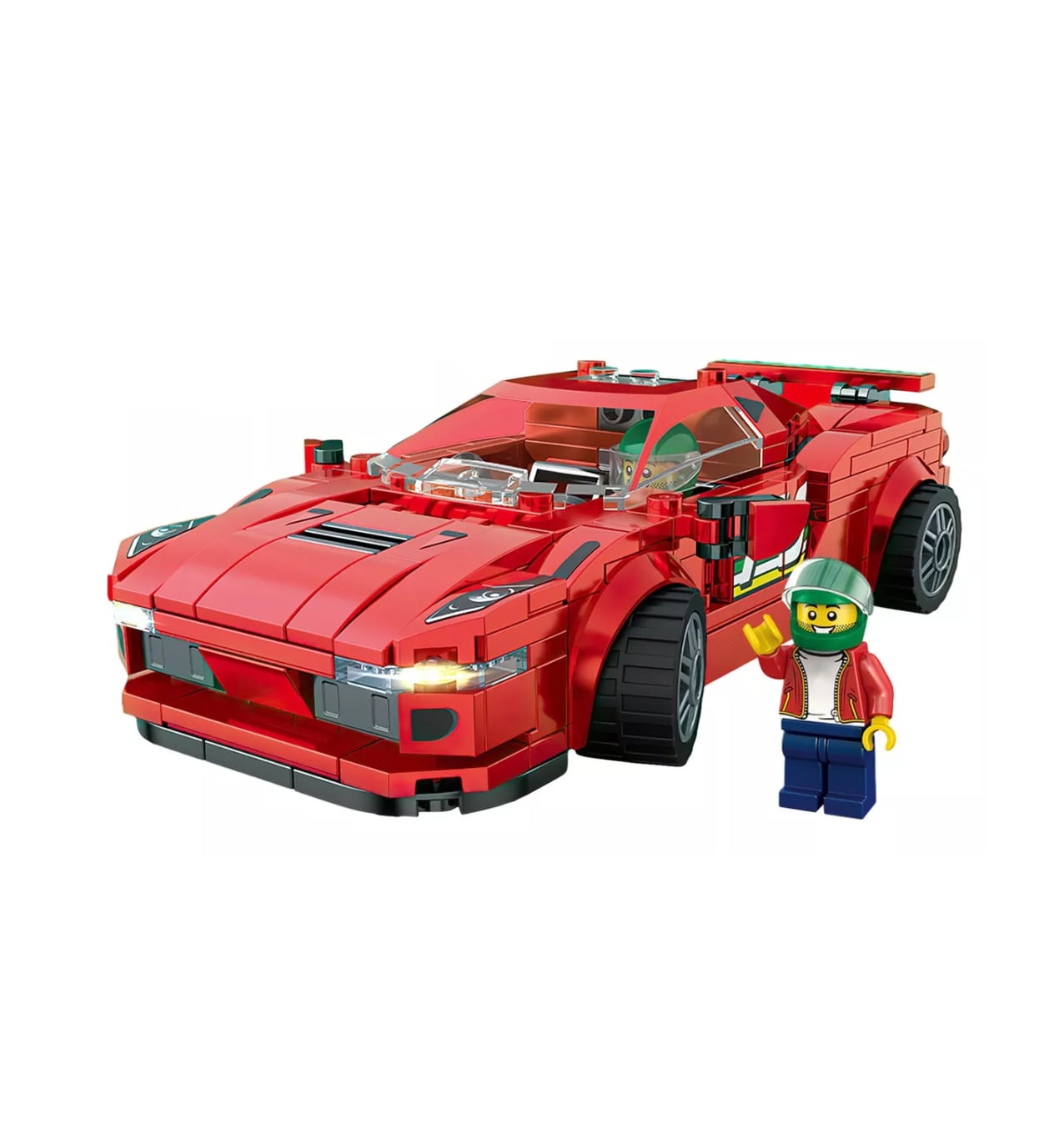 Juego de Bloques Construcción Coche Deportivo Modelo 322pcs Rojo $649