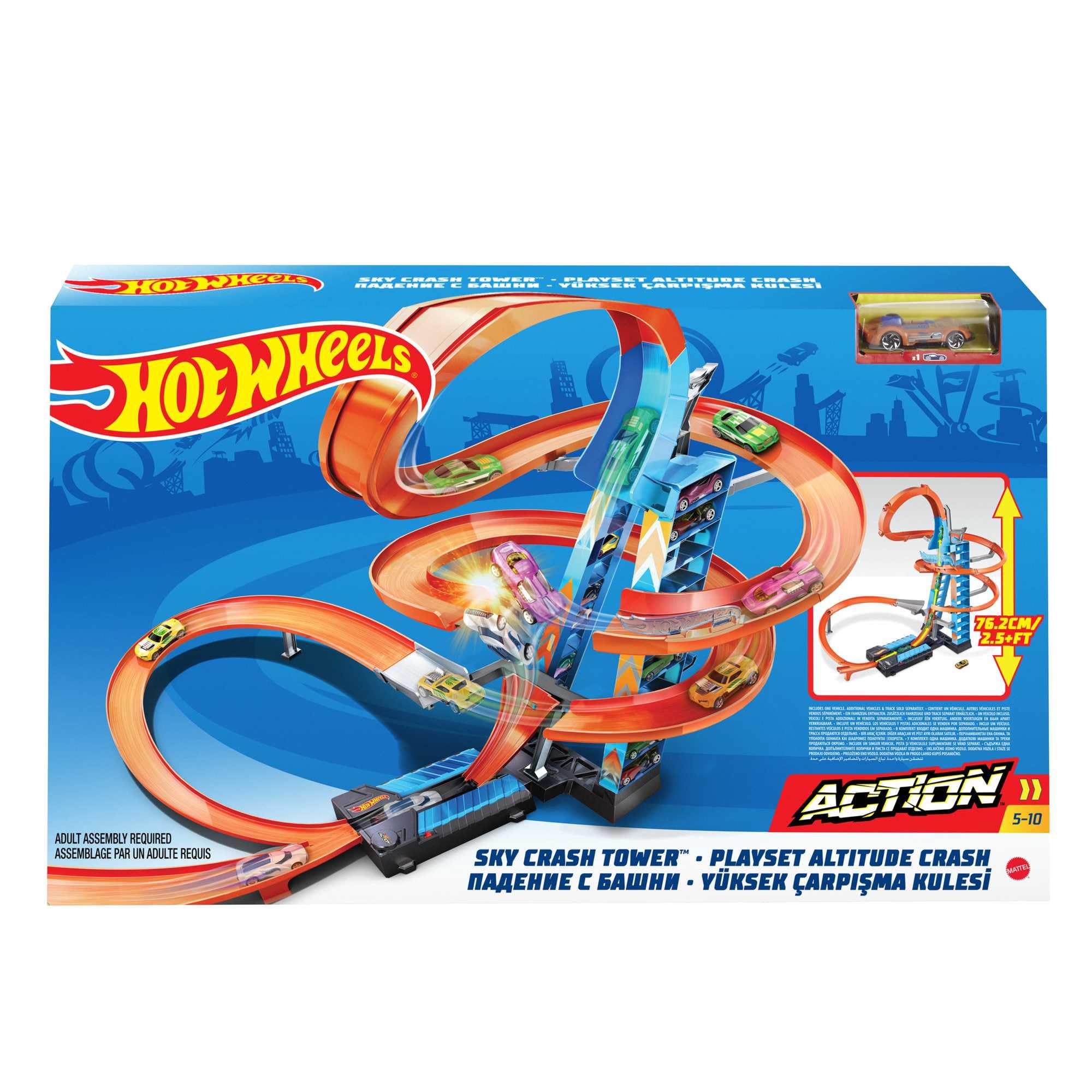 Foto 7 pulgar | Set De Pista De Coche De Juguete Hot Wheels Sky Crash Tower Con Vehículo - Venta Internacional.