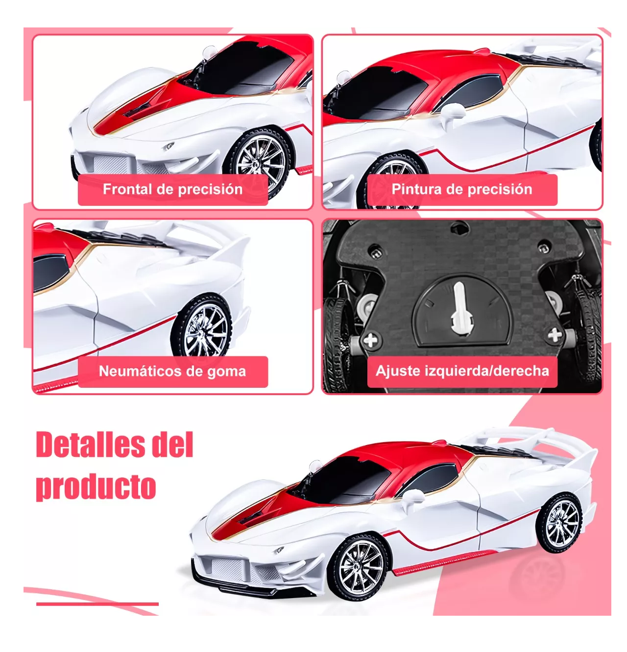 Foto 5 | Carros De Control Remoto Recargable Juguetes Rojo/blanco