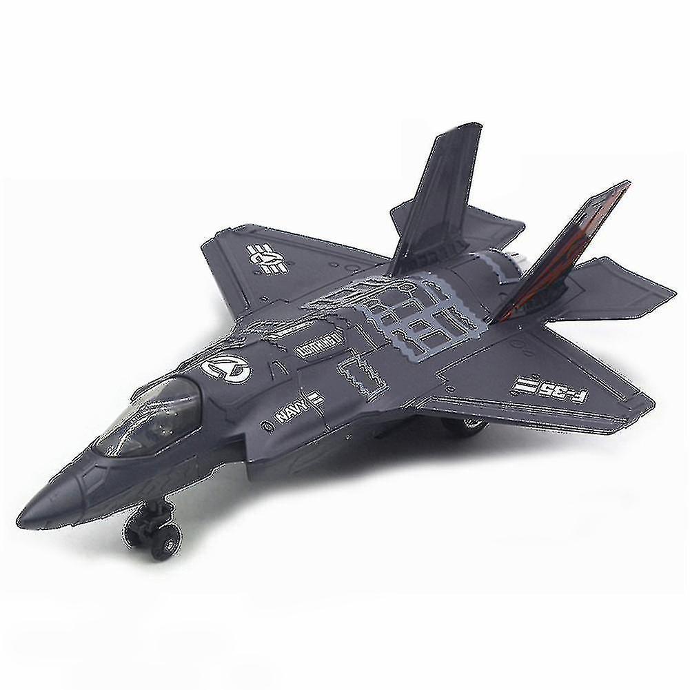 Foto 2 pulgar | Venta Internacional - Avión De Combate F-35 De Aleación De Juguete Con Música Y Led De 22 Cm, Color Negro