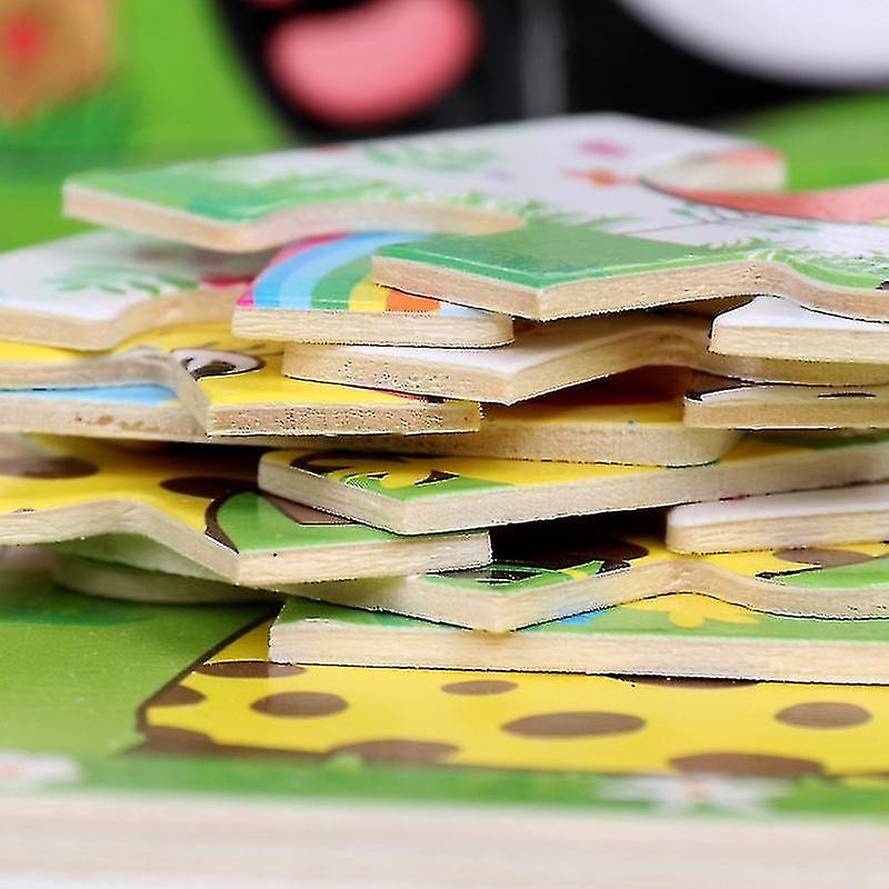 Foto 2 pulgar | Venta Internacional - Puzzle De Madera Para Niños, Vehículos De Dibujos Animados De Madera Para Bebés