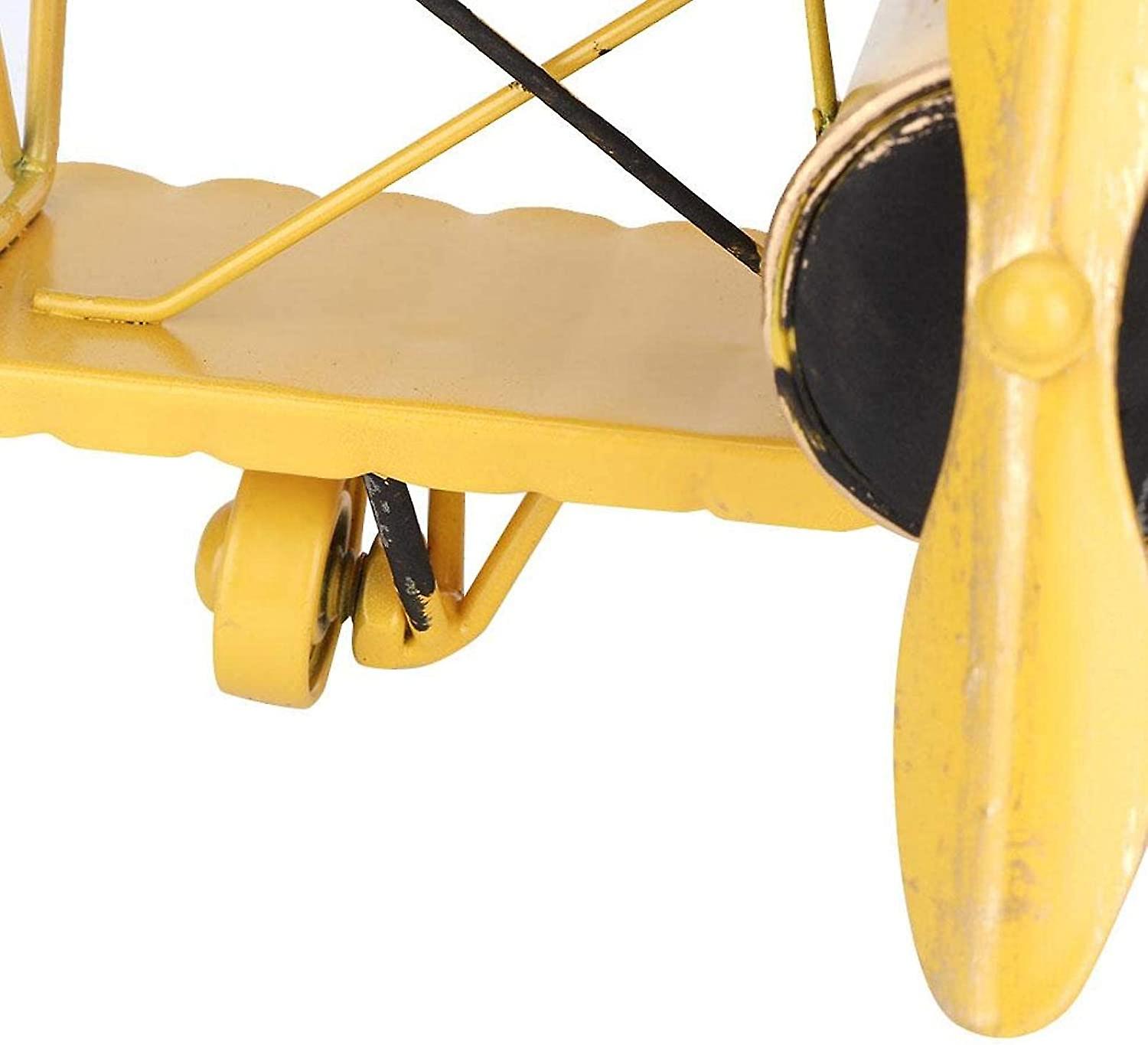 Foto 6 pulgar | Venta Internacional - Modelo De Avión Decorativo, Biplano Retro, Hierro, 18 Cm, Amarillo