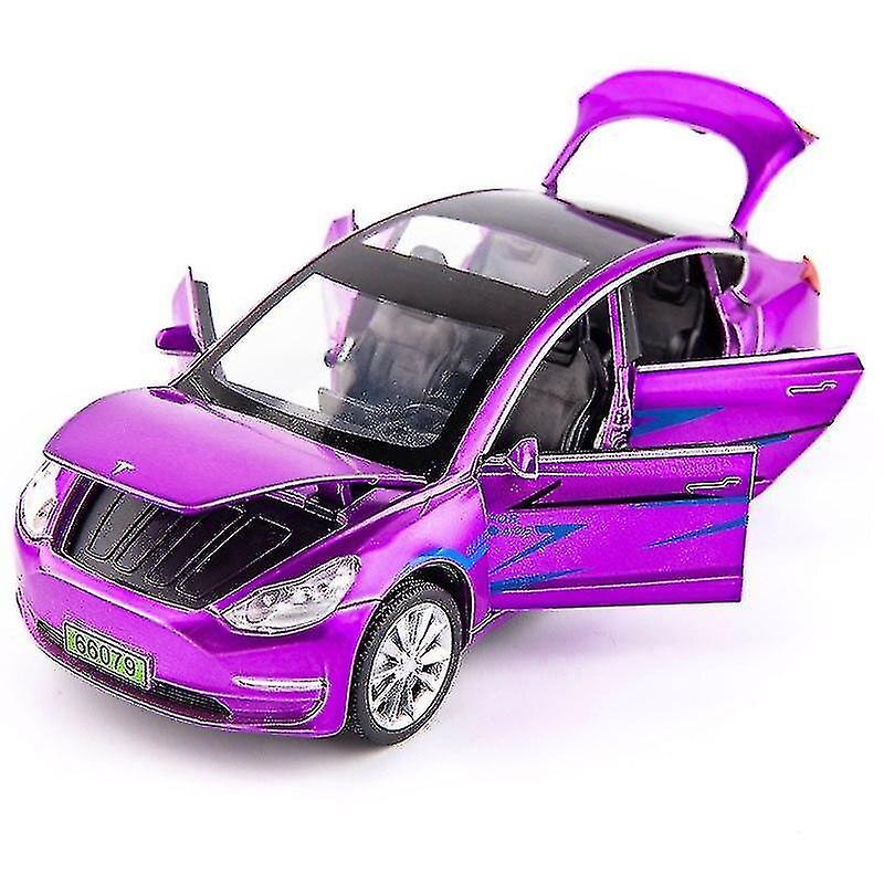 Foto 2 pulgar | Venta Internacional - Modelo De Coche De Aleación Tesla Model X, Escala 1:32, Morado