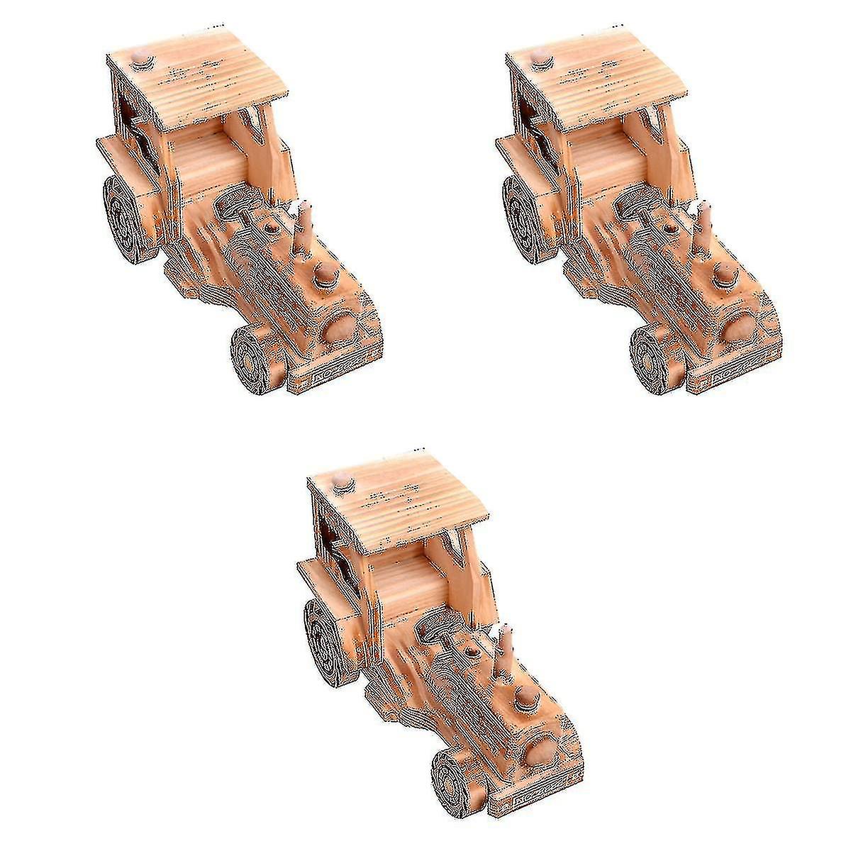 Foto 5 pulgar | Venta Internacional - Maqueta De Coche Tractor De Madera Para Niños, 3 Unidades