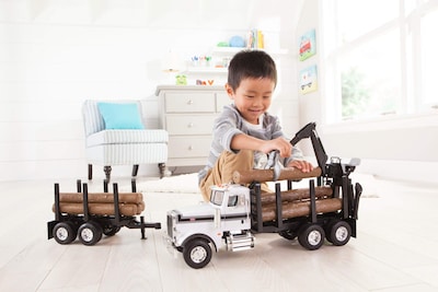 Foto 3 | Camión De Juguete Tomy John Deere Big Farm Semi Con Carga Ancha Y Baja - Venta Internacional.