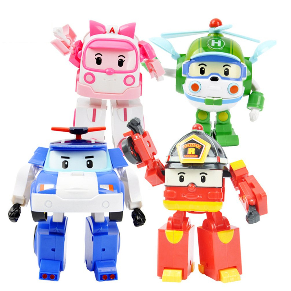 Juego De Figuras De Juguete Transformation Cars, 4 Unidades, Robocar Poli - Venta Internacional.