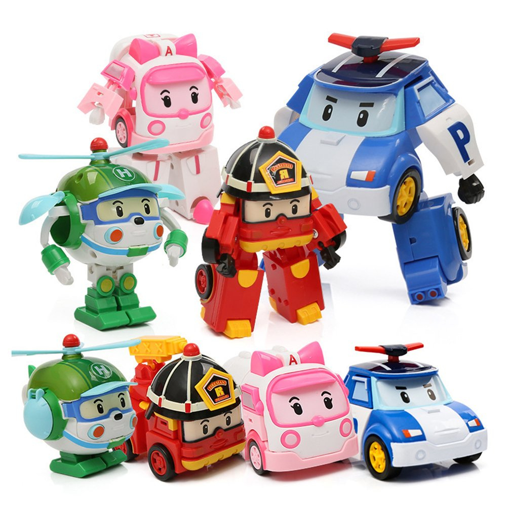 Foto 2 | Juego De Figuras De Juguete Transformation Cars, 4 Unidades, Robocar Poli - Venta Internacional.