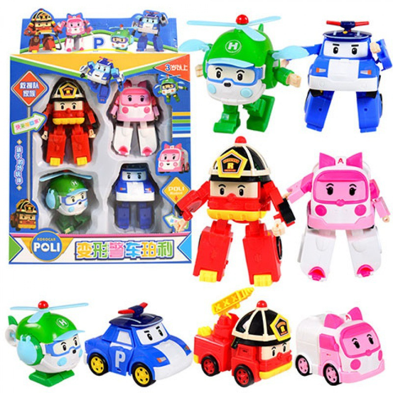 Foto 6 pulgar | Juego De Figuras De Juguete Transformation Cars, 4 Unidades, Robocar Poli - Venta Internacional.