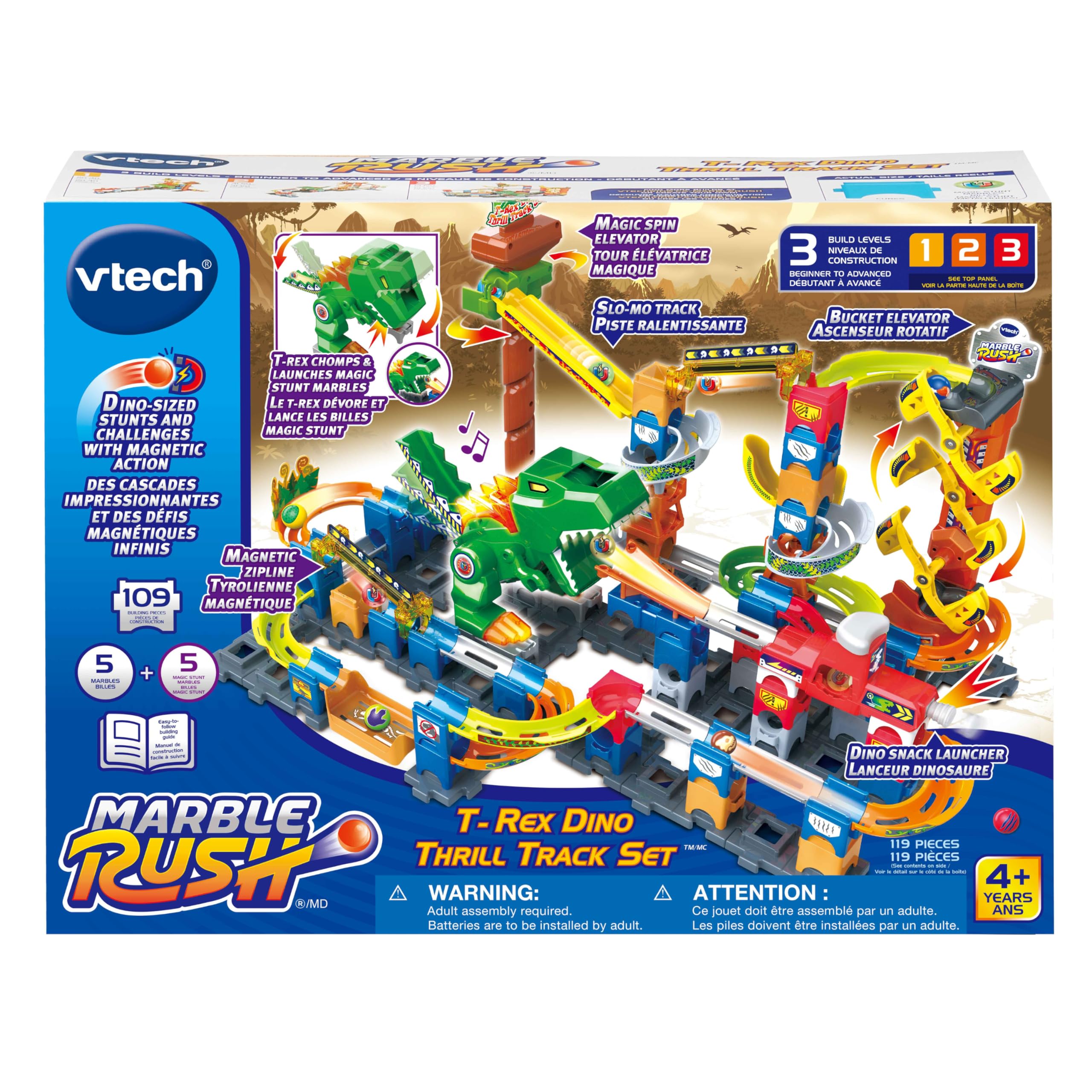 Foto 5 pulgar | Set De Orugas Vtech Marble Rush T-rex Dino Thrill Con 119 Piezas - Venta Internacional.