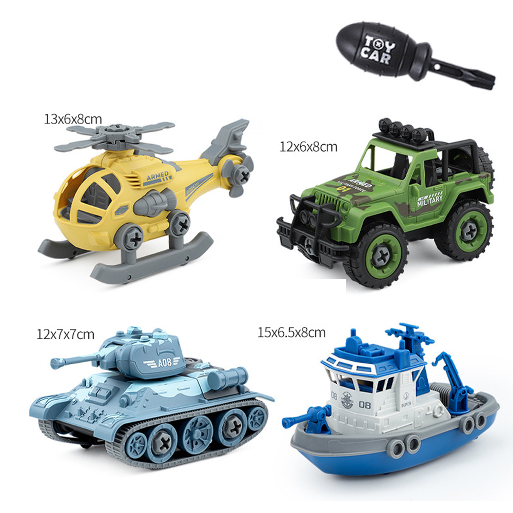 Foto 2 pulgar | Set De Vehículos Militares Plegables Para Niños - Juguetes Diy De Ejército Con Helicóptero, Jeep, Tanque Y B