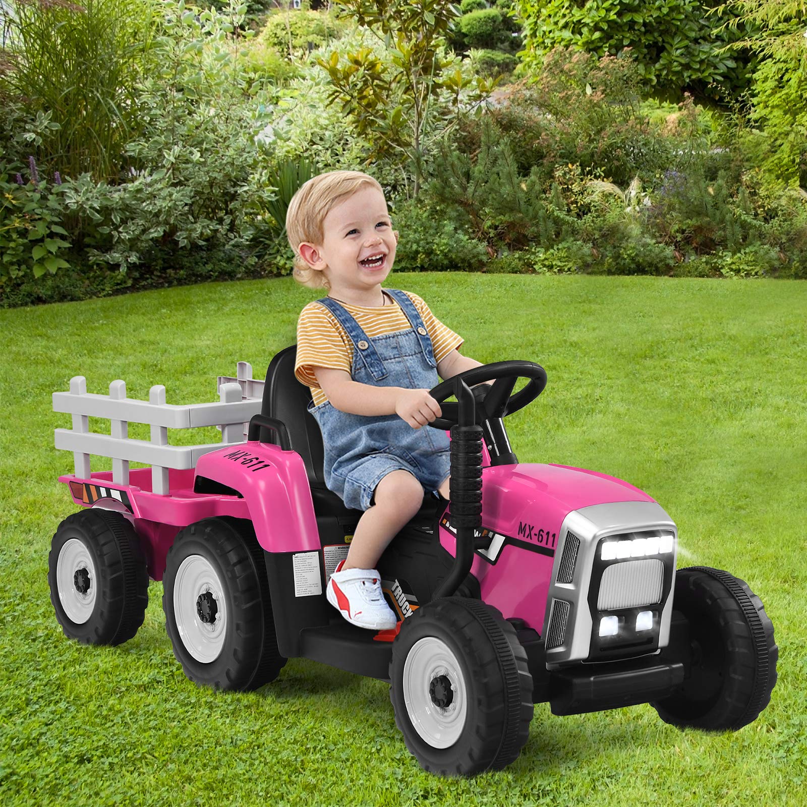Foto 3 pulgar | Ride On Tractor Costzon Con Remolque, Batería De 12 V Para Niños, Rosa - Venta Internacional.