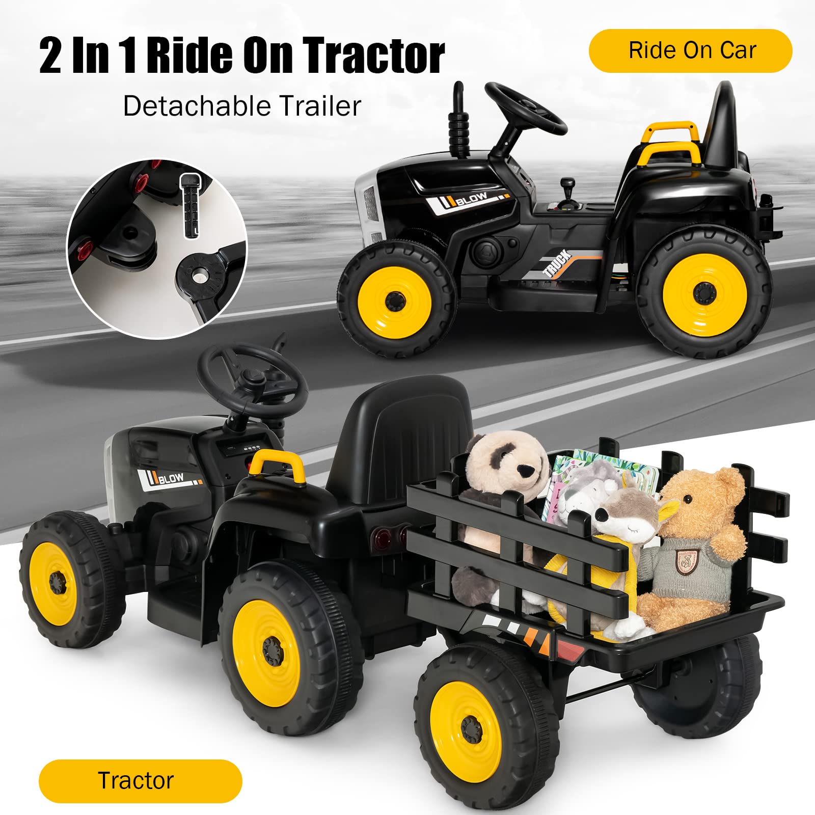 Foto 3 pulgar | Ride On Tractor Costzon Con Remolque, Batería De 12 V, Niños Mayores De 3 Años - Venta Internacional.