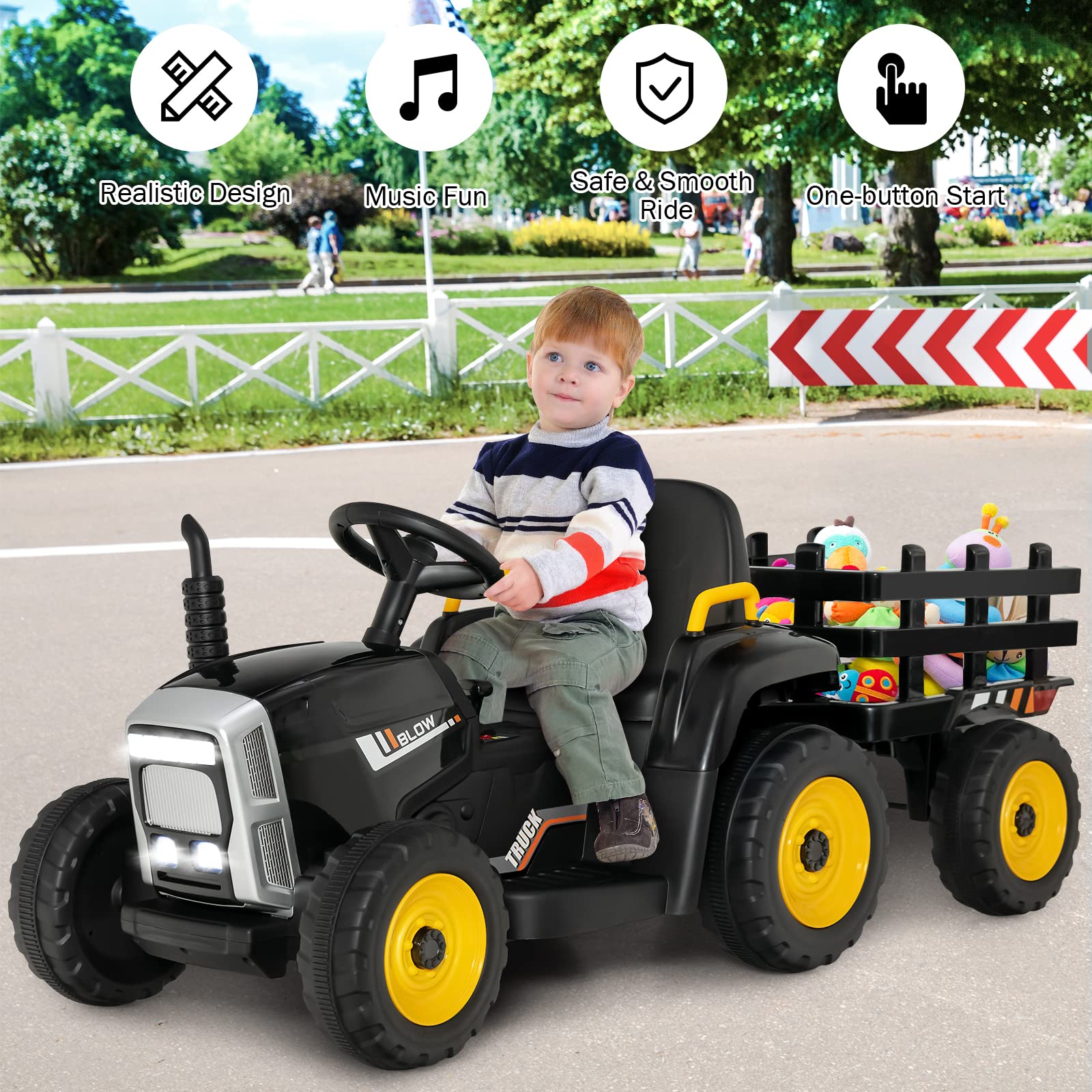 Foto 7 pulgar | Ride On Tractor Costzon Con Remolque, Batería De 12 V, Niños Mayores De 3 Años - Venta Internacional.