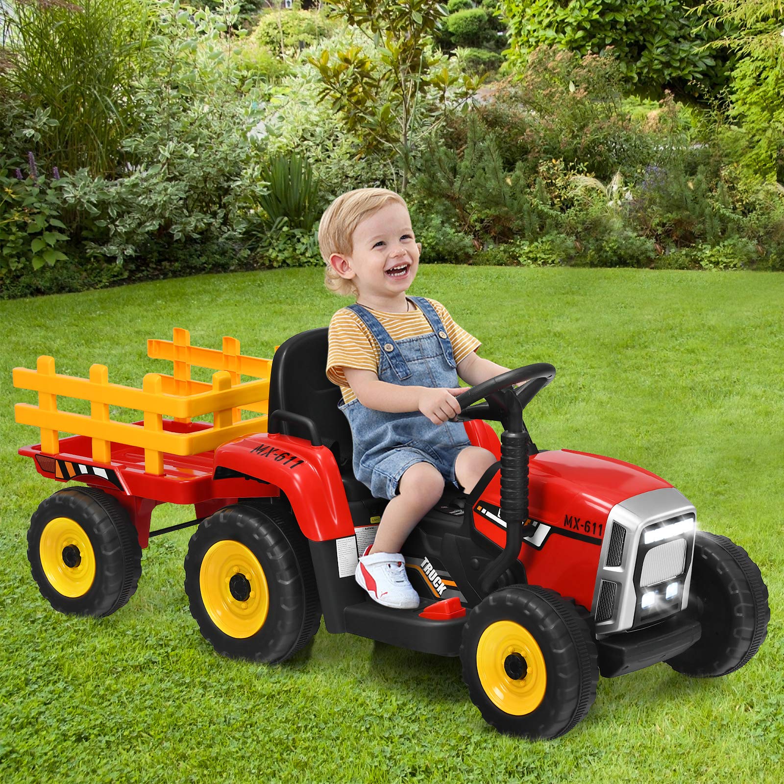 Foto 3 pulgar | Coche Ride On Tractor Costzon Con Remolque, Batería De 12 V, Para Niños, Rojo - Venta Internacional.