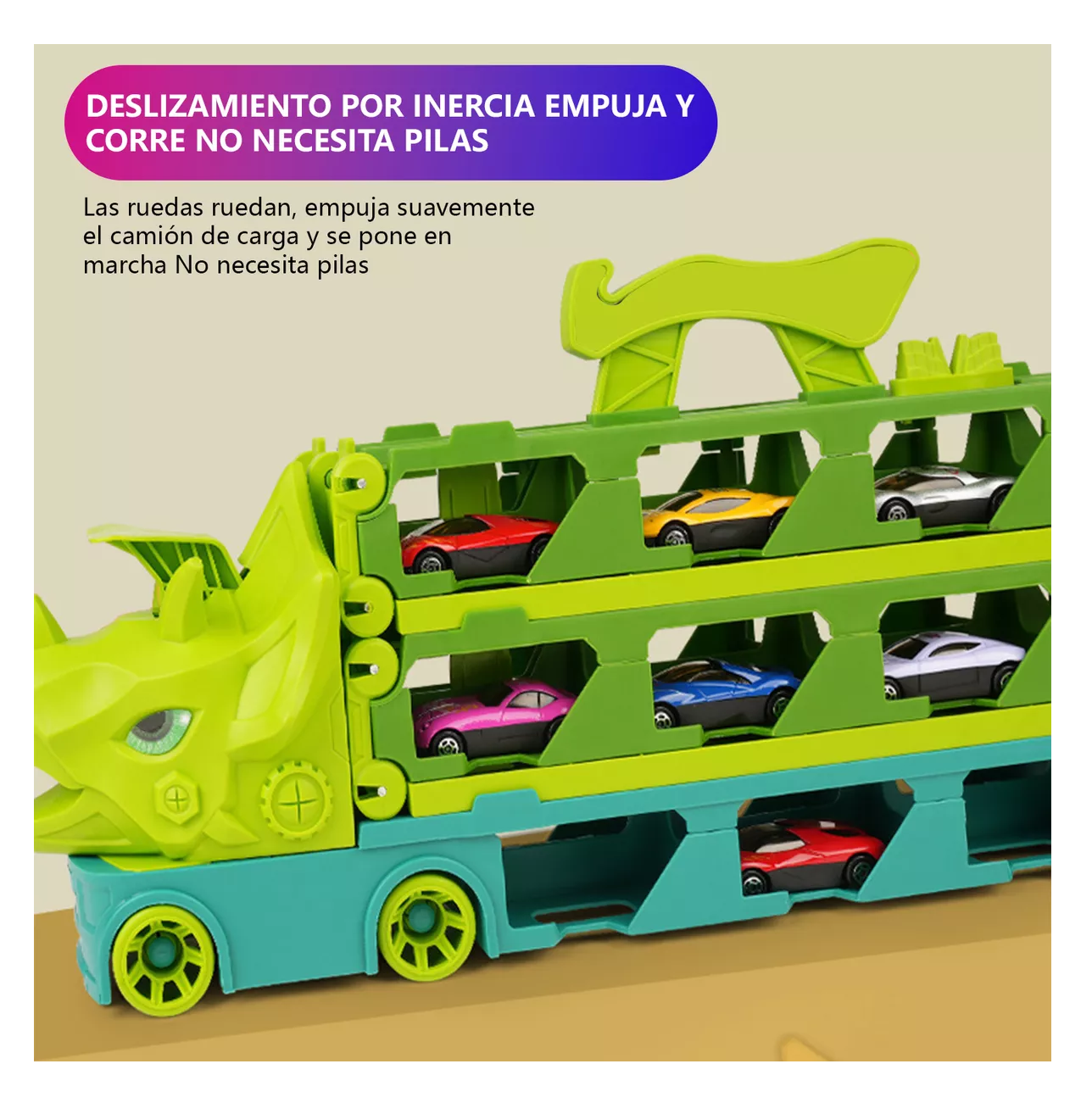 Foto 5 pulgar | Transporte de Juguete Truck Toys Cars For Boys Verde