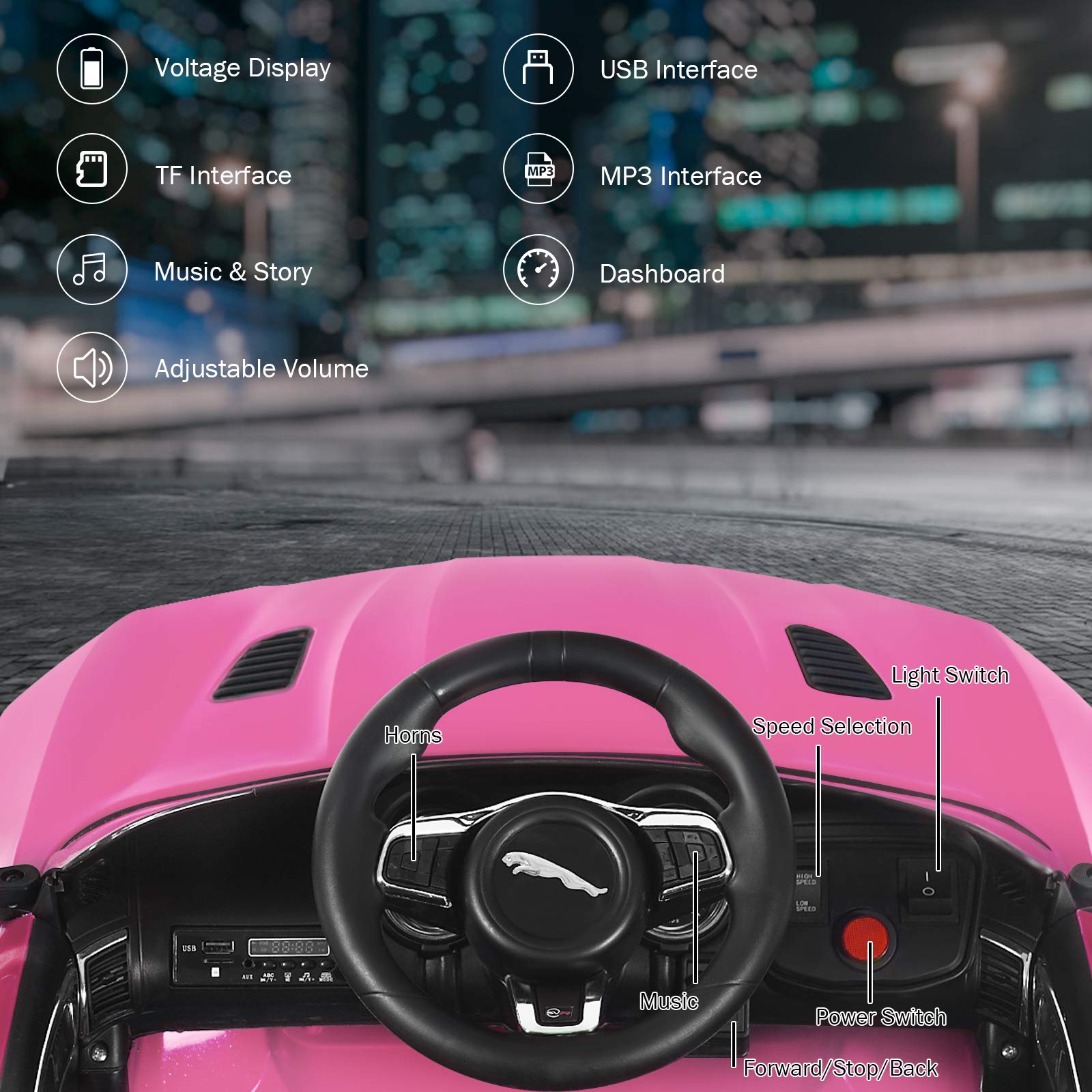 Foto 6 | Ride On Car Jaguar F-type Svr 12 V Con Licencia Costzon Para Niños - Venta Internacional.