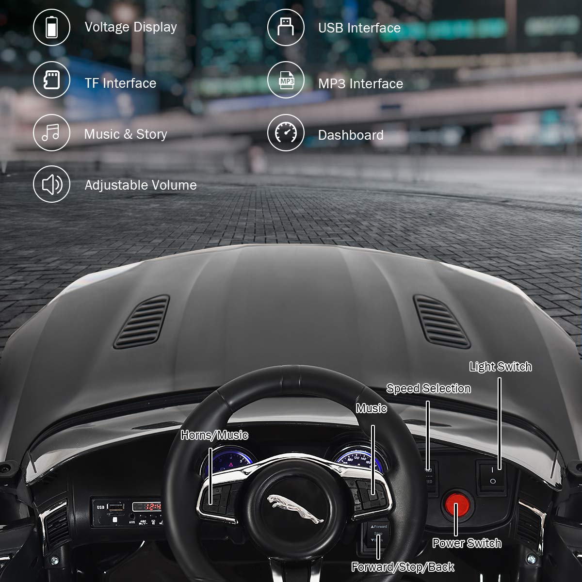 Foto 4 pulgar | Ride On Car Costzon Jaguar F-type Svr 12 V Eléctrico Con Control Remoto - Venta Internacional.