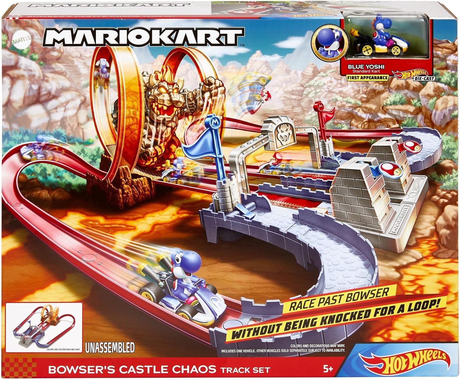 Foto 1 | Pista De Juguete Hot Wheels Mario Kart Castillo De Bowser Gnm22 Mattel