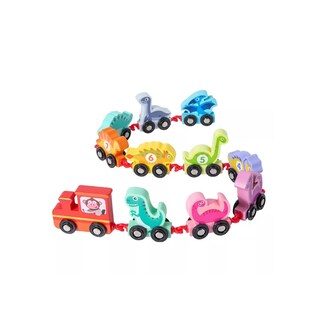 Foto 1 | Tren De Juguete Didáctico De Madera Con Números Montessori, Dinosaurio - Venta Internacional.