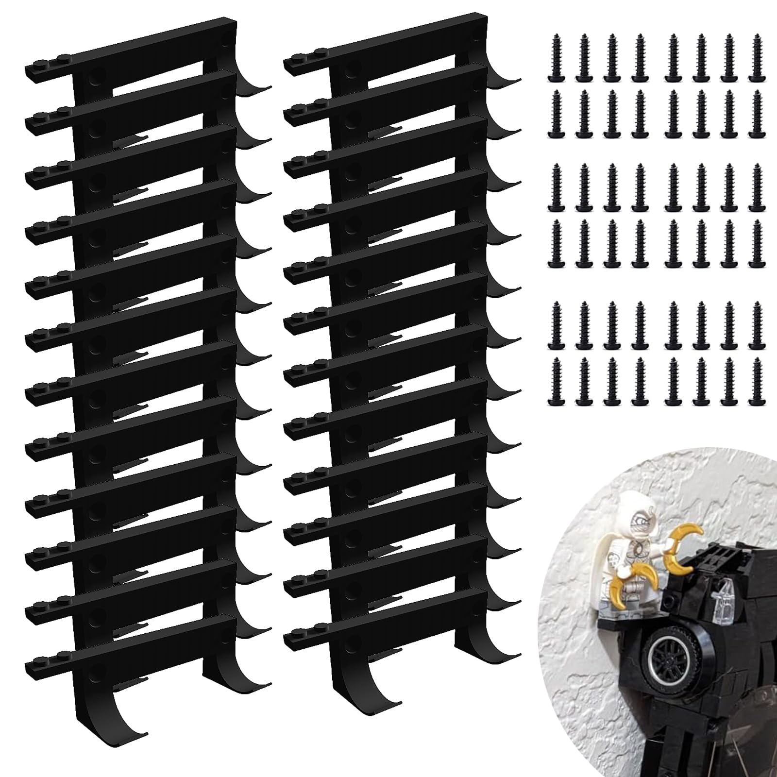Foto 2 pulgar | Soporte De Pared Para Lego Speed Champions Sets Teyouyi, 24 Unidades, Negro - Venta Internacional.