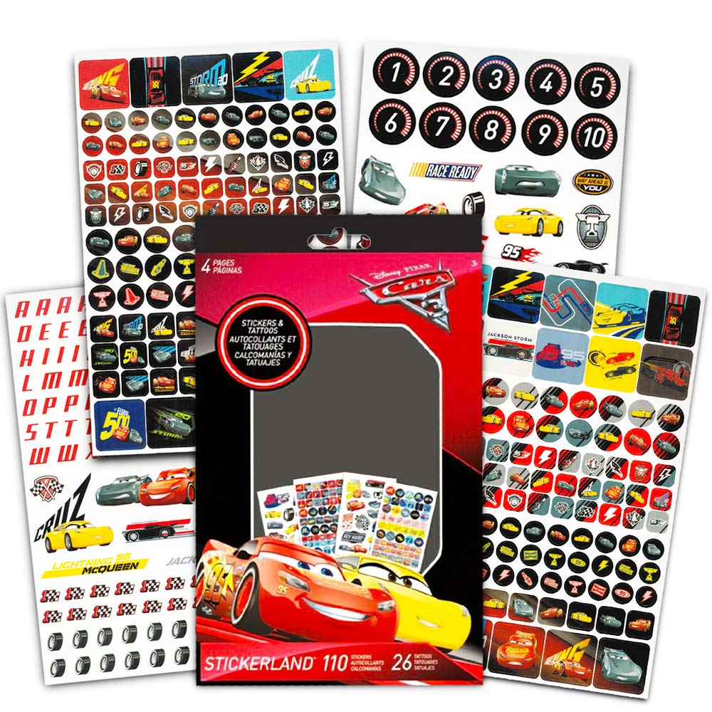Foto 4 | Paquete Para Fiestas, Pegatinas Y Tatuajes De Coches De Disney/pixar - Venta Internacional.