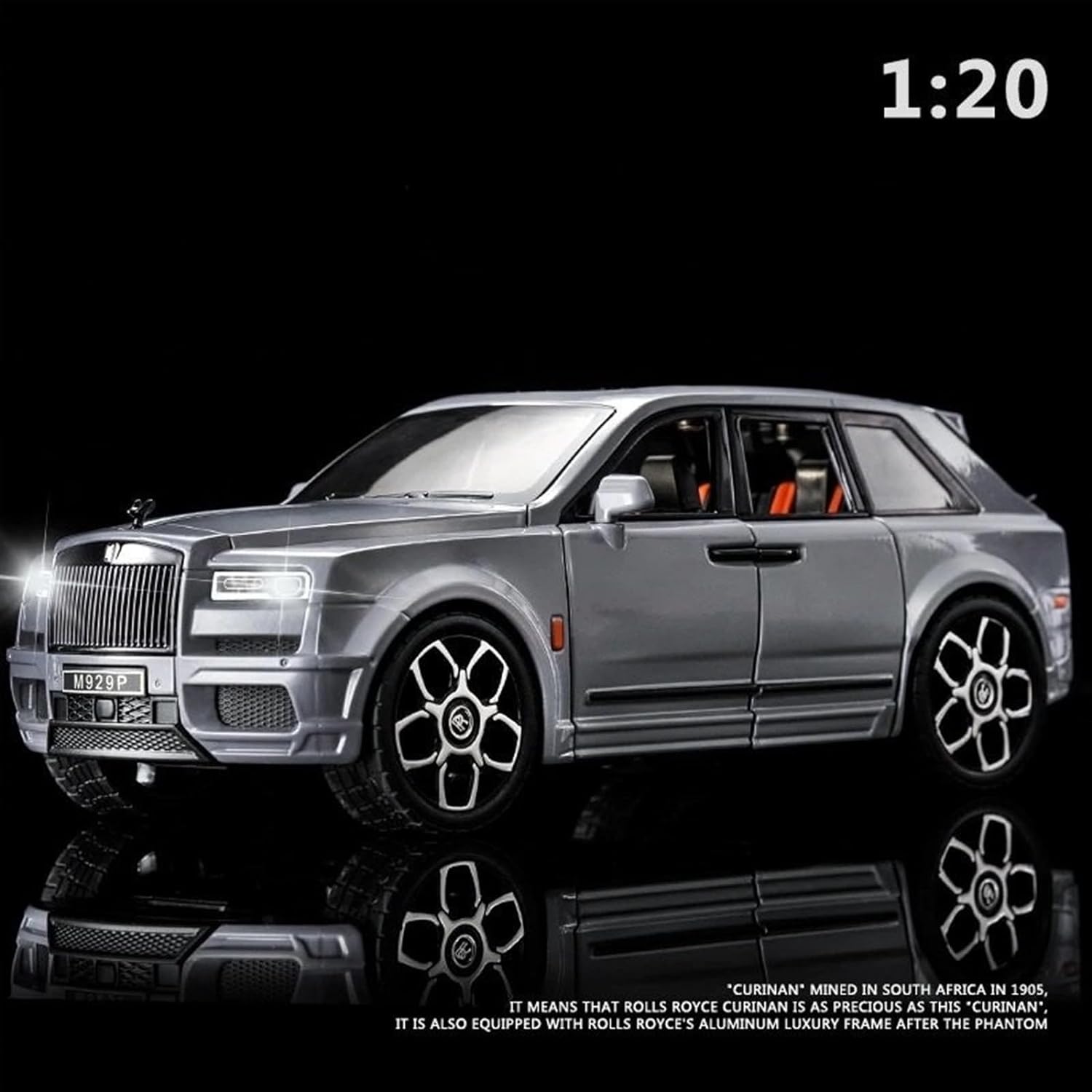 Foto 6 pulgar | Maqueta De Automóvil Rolls-royce Cullinan De Aleación Fundida A Presión A Escala 1:20 - Venta Internacional.