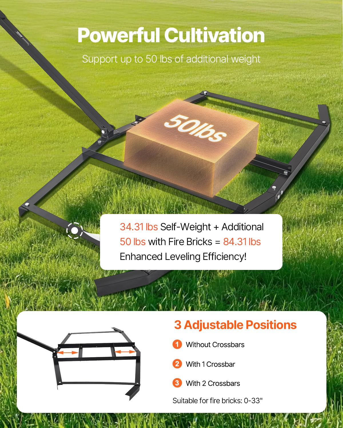 Foto 5 pulgar | Drag Harrow Vevor, 74 Cm De Ancho, Acero Q235, Para Vehículos Todo Terreno - Venta Internacional.