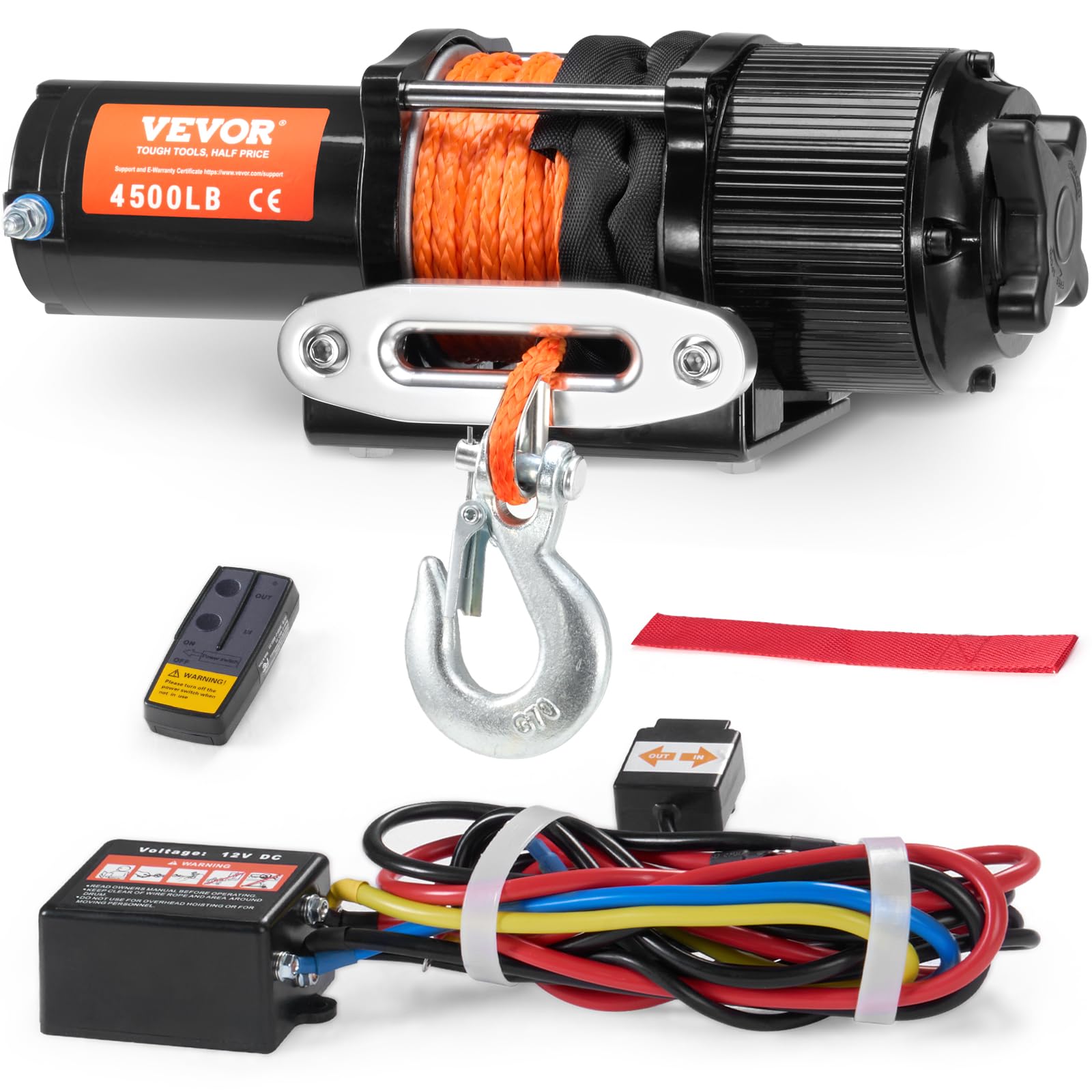 Foto 1 | Cabrestante Vevor 2041 Kg, Cuerda Sintética, 12 V Dc, Atv, Utv, Ip55 - Venta Internacional.