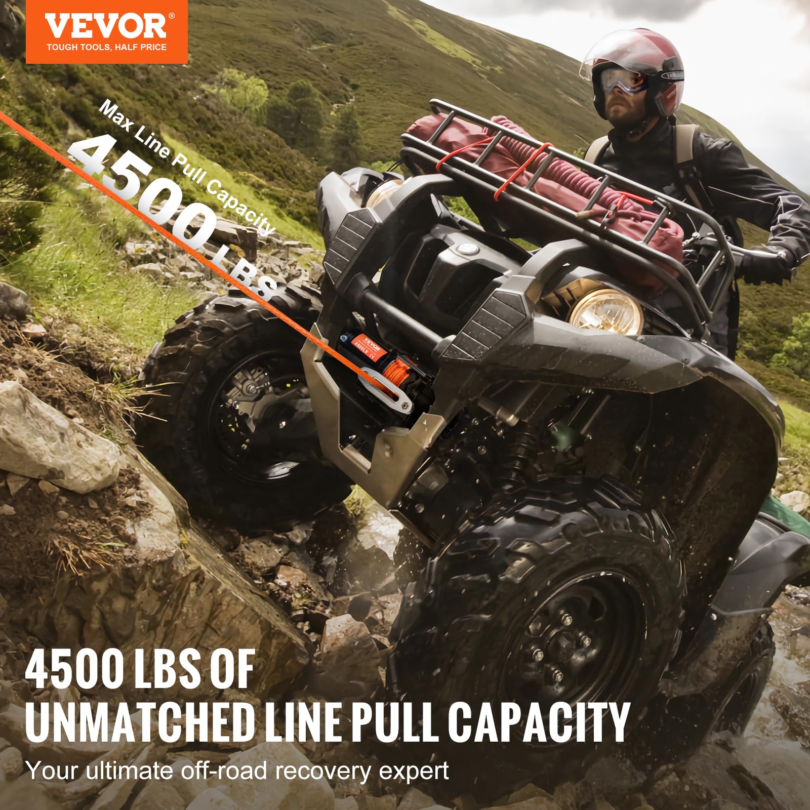Foto 2 | Cabrestante Vevor 2041 Kg, Cuerda Sintética, 12 V Dc, Atv, Utv, Ip55 - Venta Internacional.