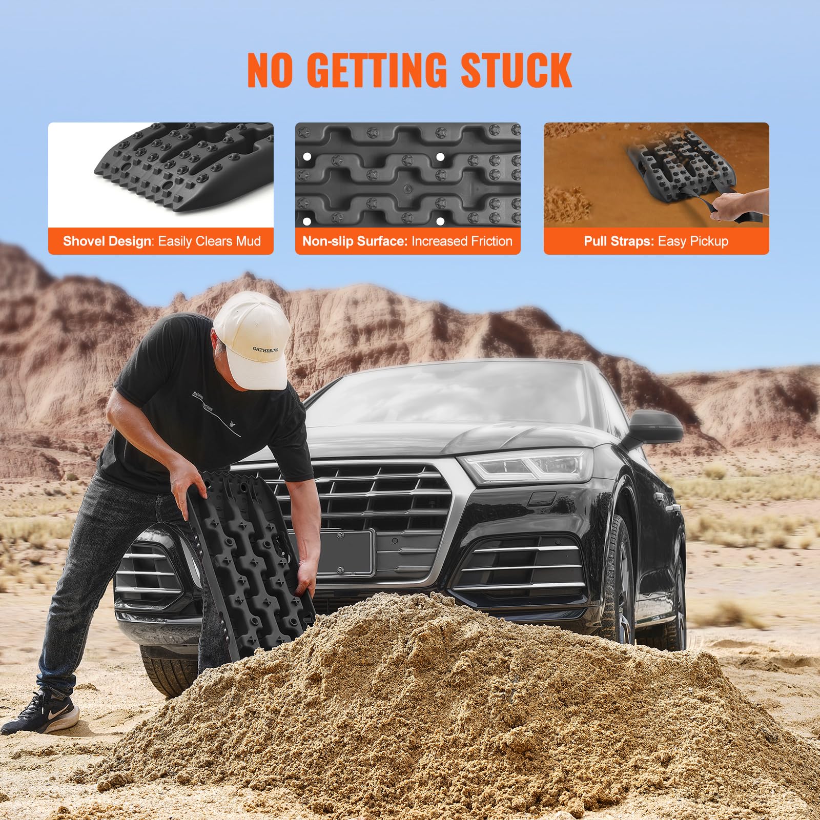 Foto 6 pulgar | Placas De Tracción Vevor De 10 Toneladas Para Vehículos Todo Terreno Con Bolsa De Almacenamiento - Venta Internacional.