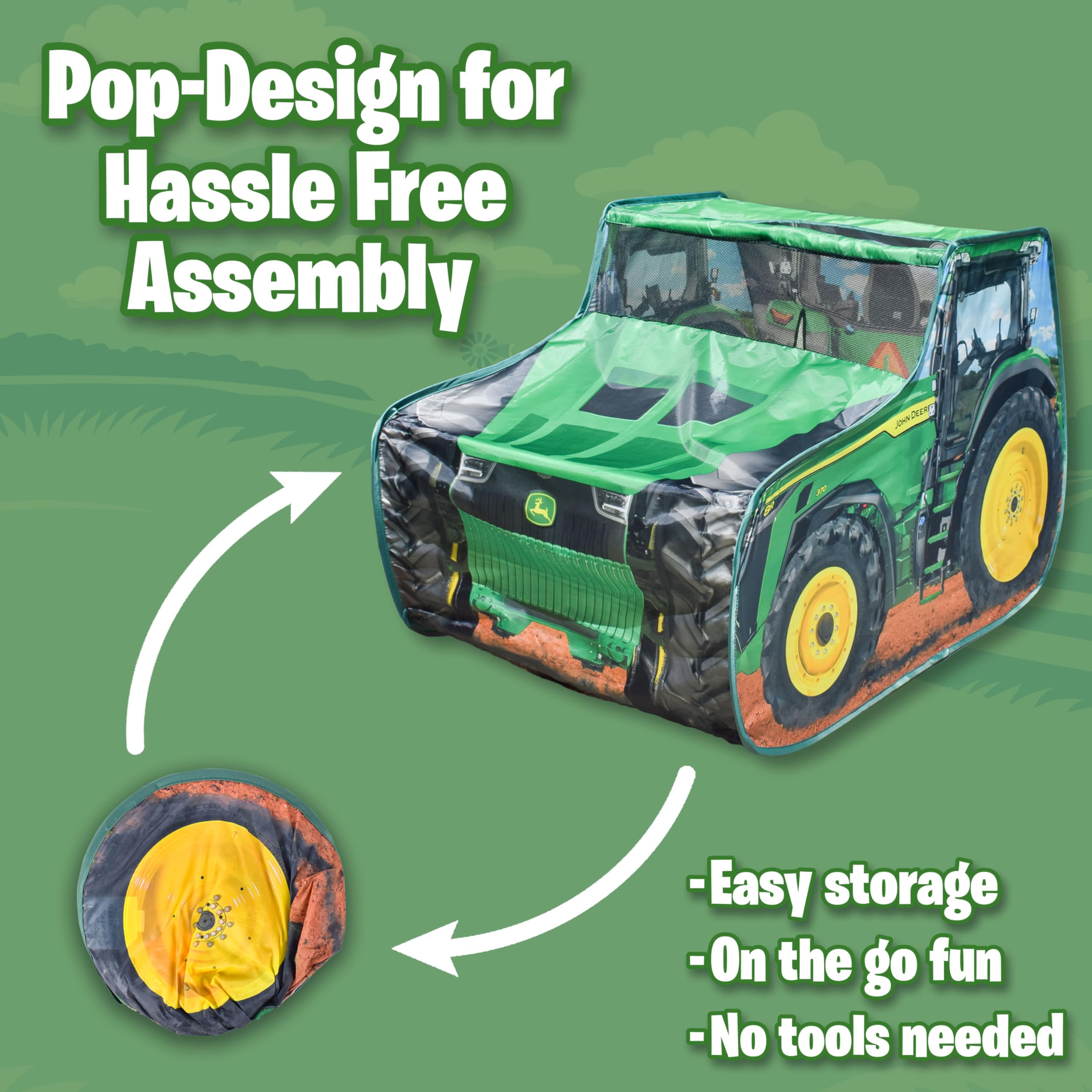 Foto 5 | Carpa De Juegos Plegable John Deere Tractor Para Niños Con Sonidos - Venta Internacional.