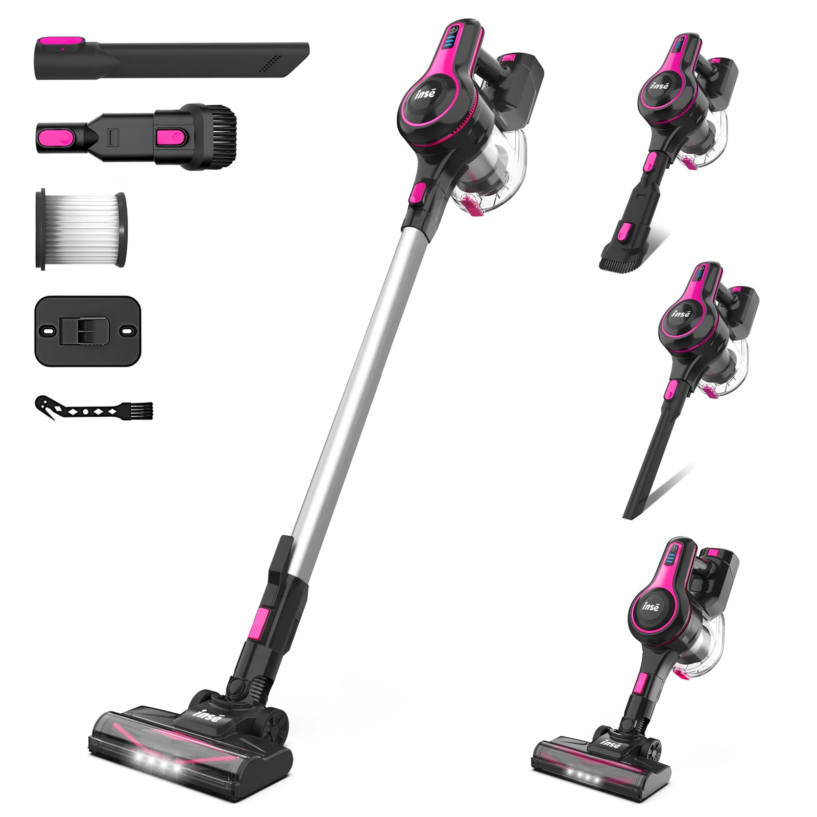 Foto 1 | Aspirador Inalámbrico Inse N520 6 En 1 180w 28kpa Rojo Rosa