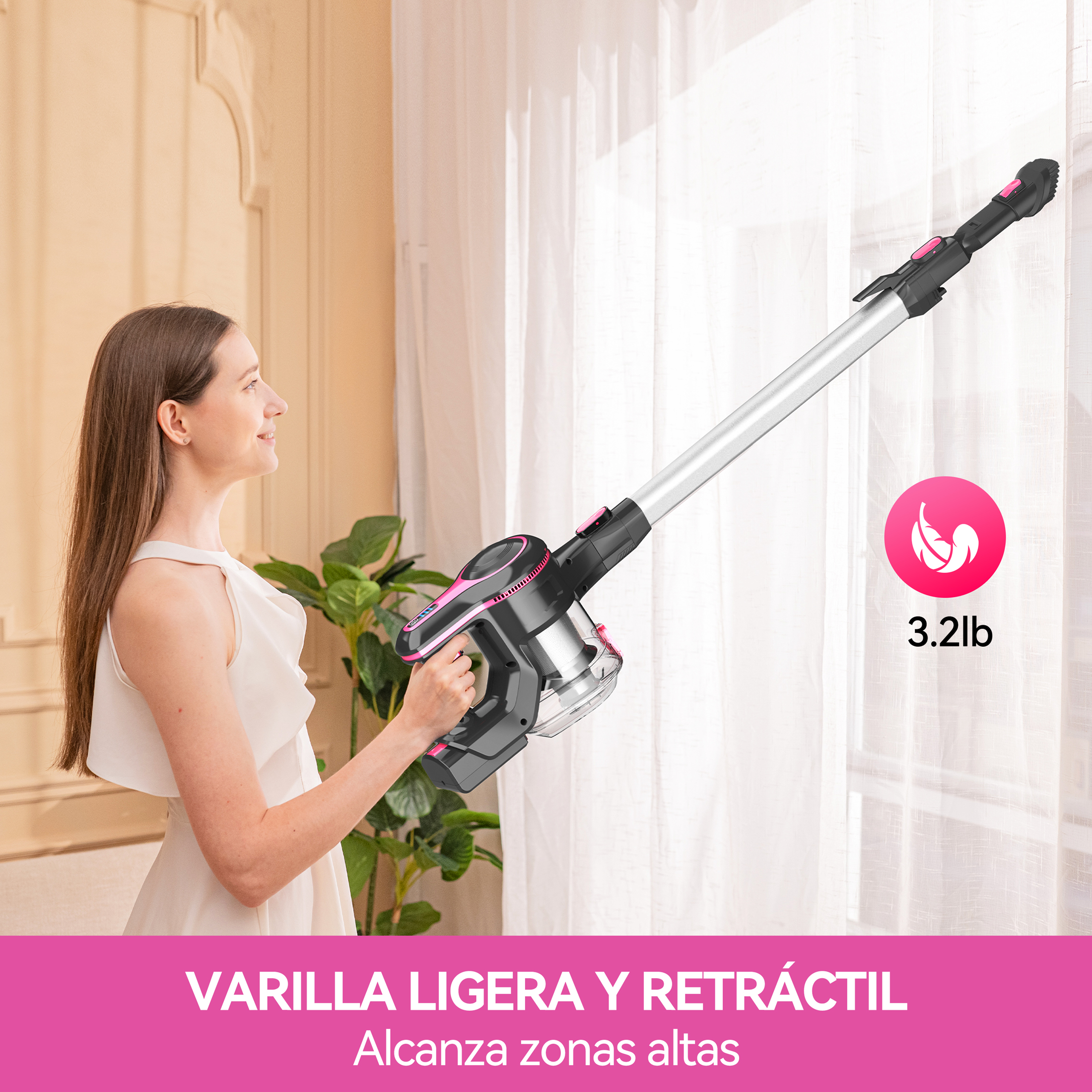 Foto 7 pulgar | Aspirador Inalámbrico Inse N520 6 En 1 180w 28kpa Rojo Rosa