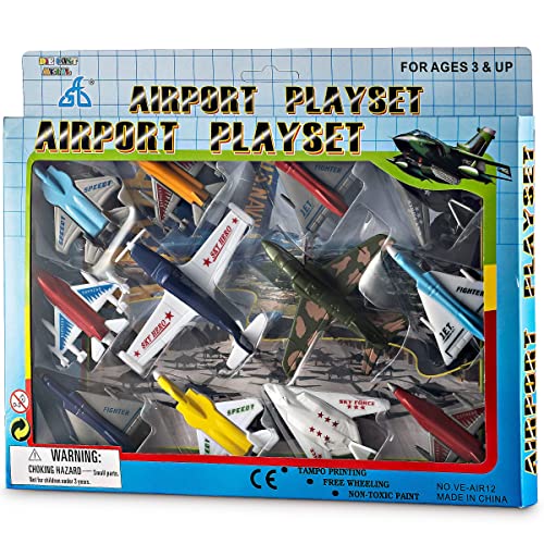 Foto 2 | Venta Internacional - Juego De 12 Unidades De Toy Airplane Bedwina Para Vehículos Y Aviones