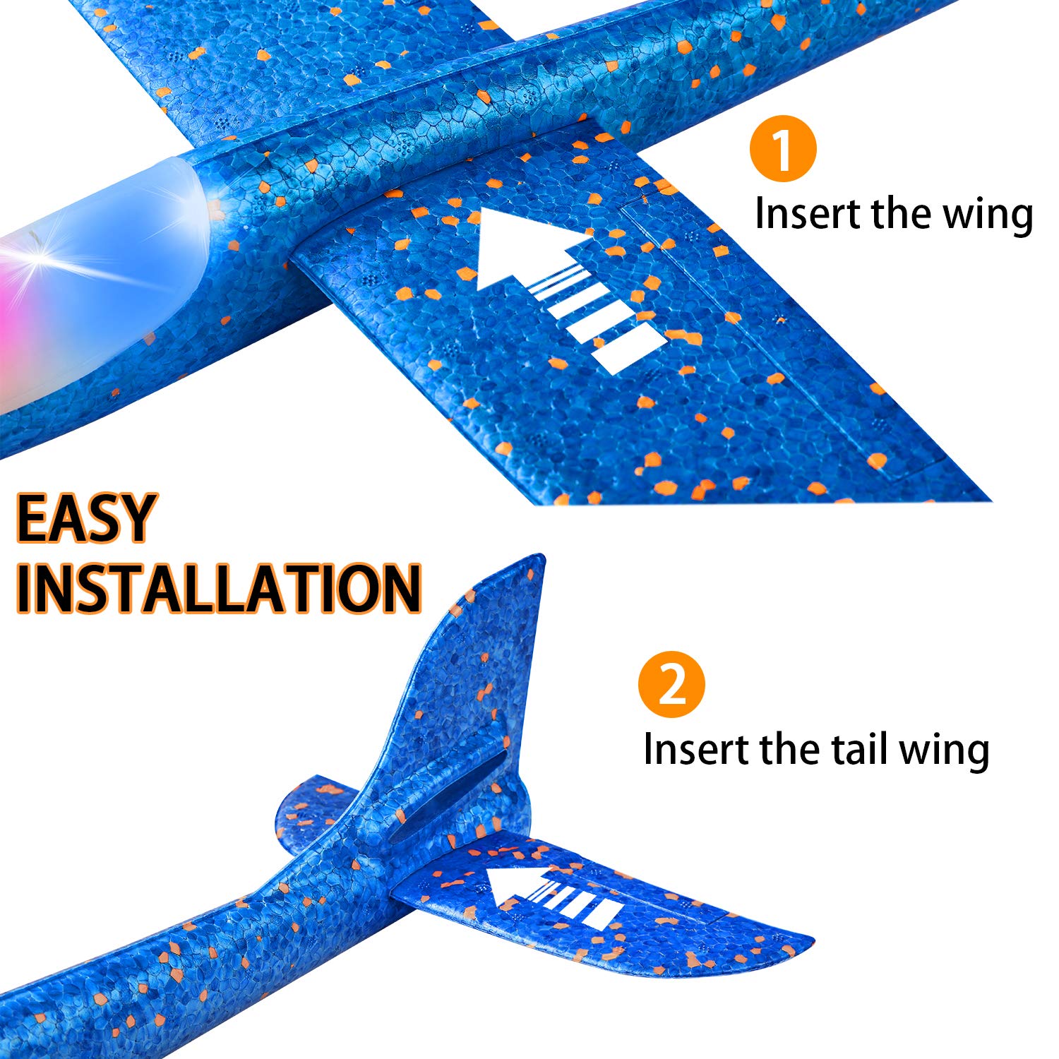Foto 2 | Venta Internacional - Paquete De 2 Luces Led Airplane Cuku De 44,45 Cm Para Lanzar Aviones De Espuma