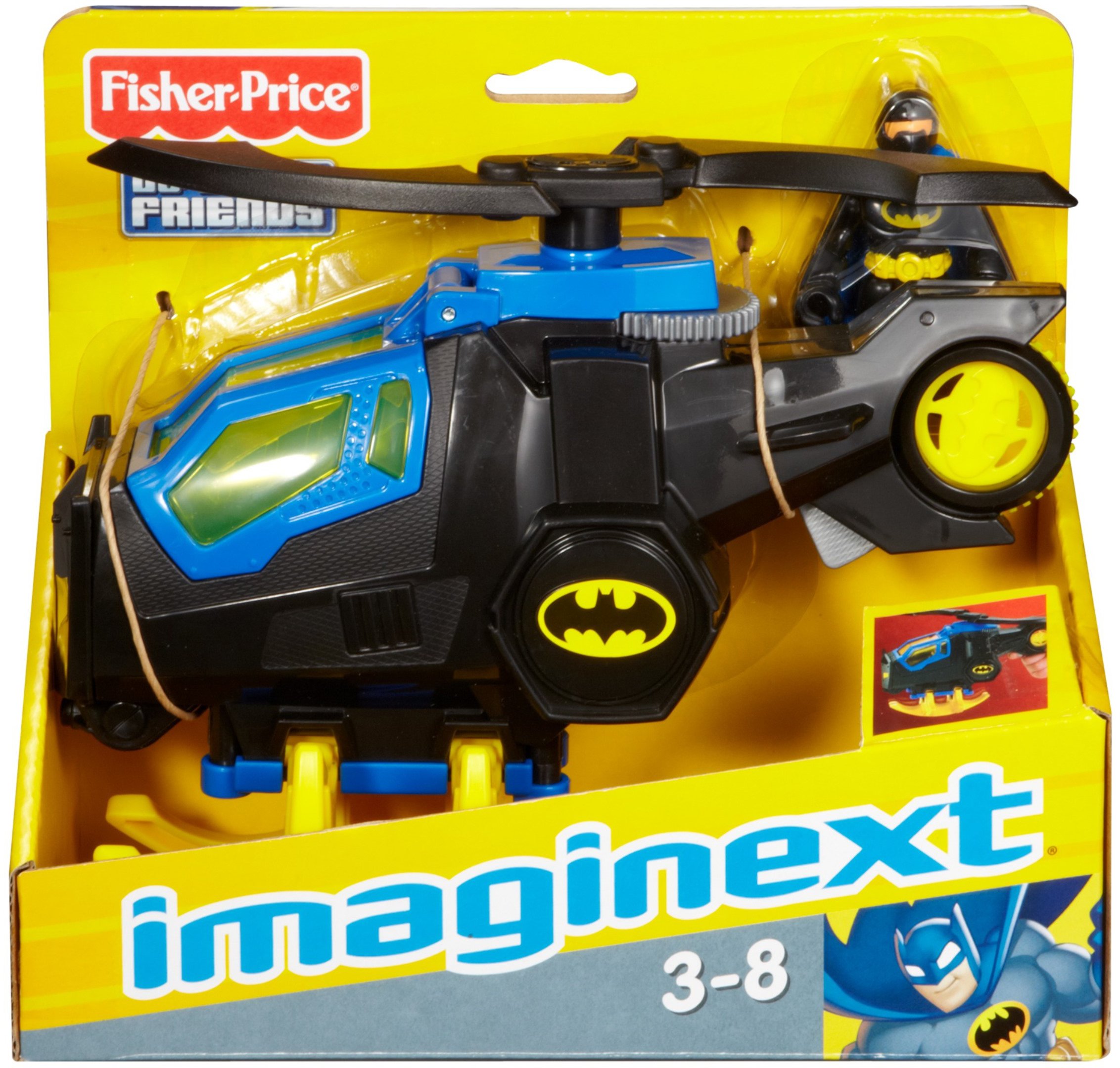 Foto 6 pulgar | Set De Helicóptero Y Figuras De Juguete Batcopter Fisher-price Batman 3+y - Venta Internacional.