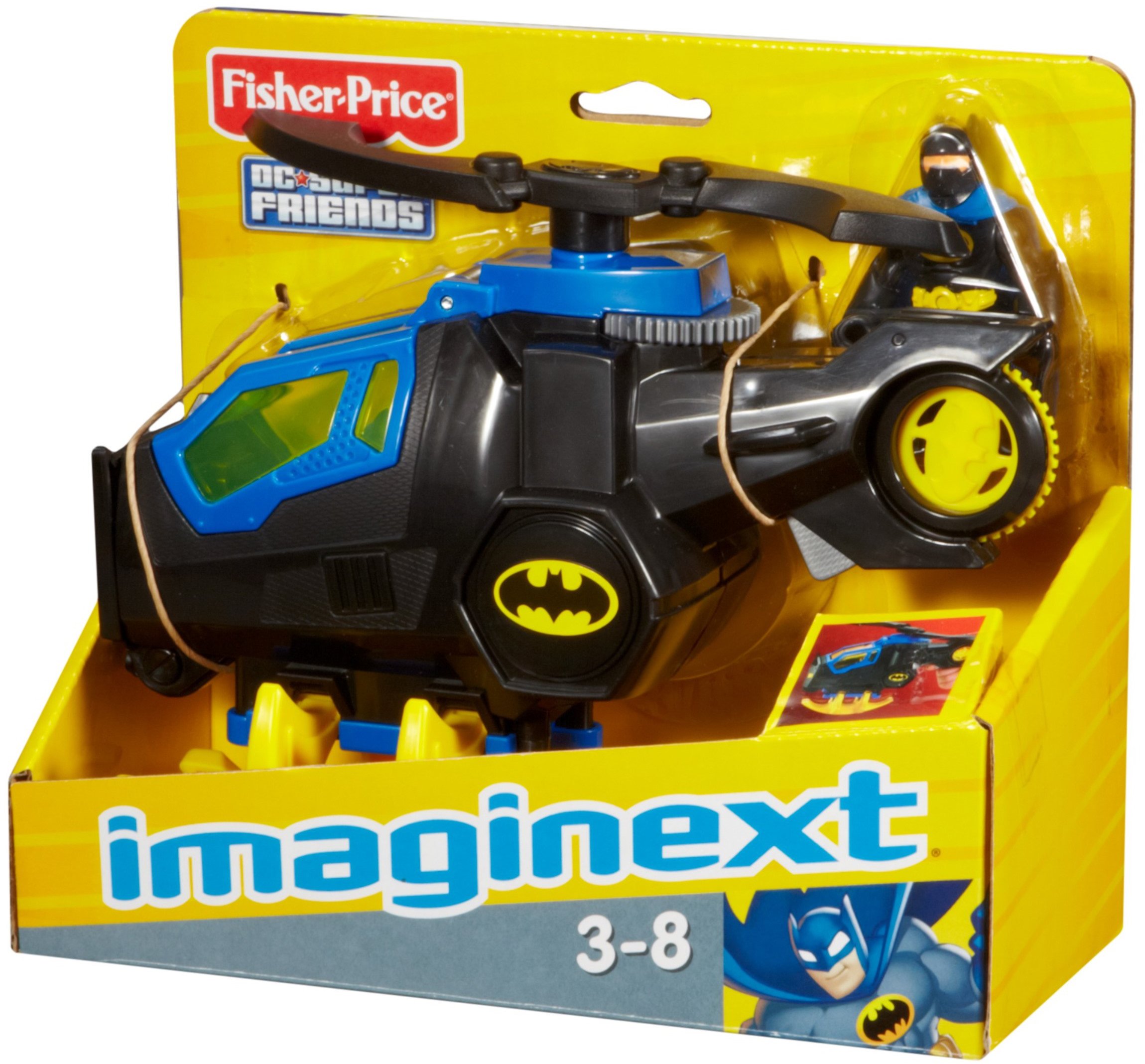 Foto 6 | Set De Helicóptero Y Figuras De Juguete Batcopter Fisher-price Batman 3+y - Venta Internacional.