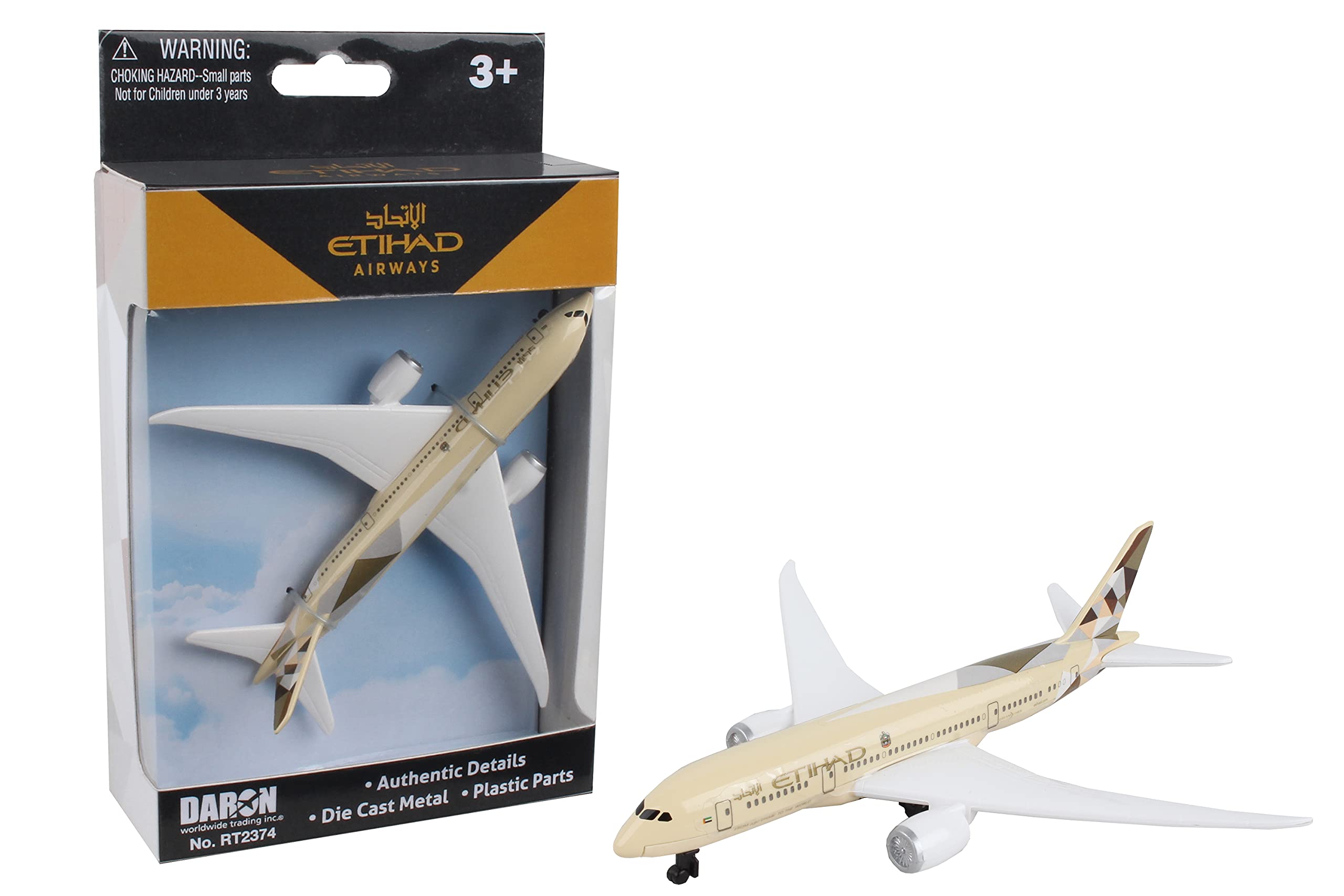 Foto 2 pulgar | Avión De Juguete Daron Etihad De Metal Fundido A Presión Con Plástico Durante Más De 3 Años - Venta Internacional.